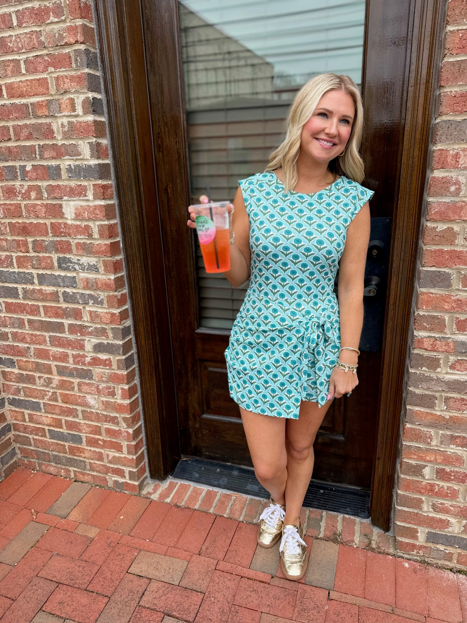 Gracefully Yours Floral Side Tie Sleeveless Athletic Romper