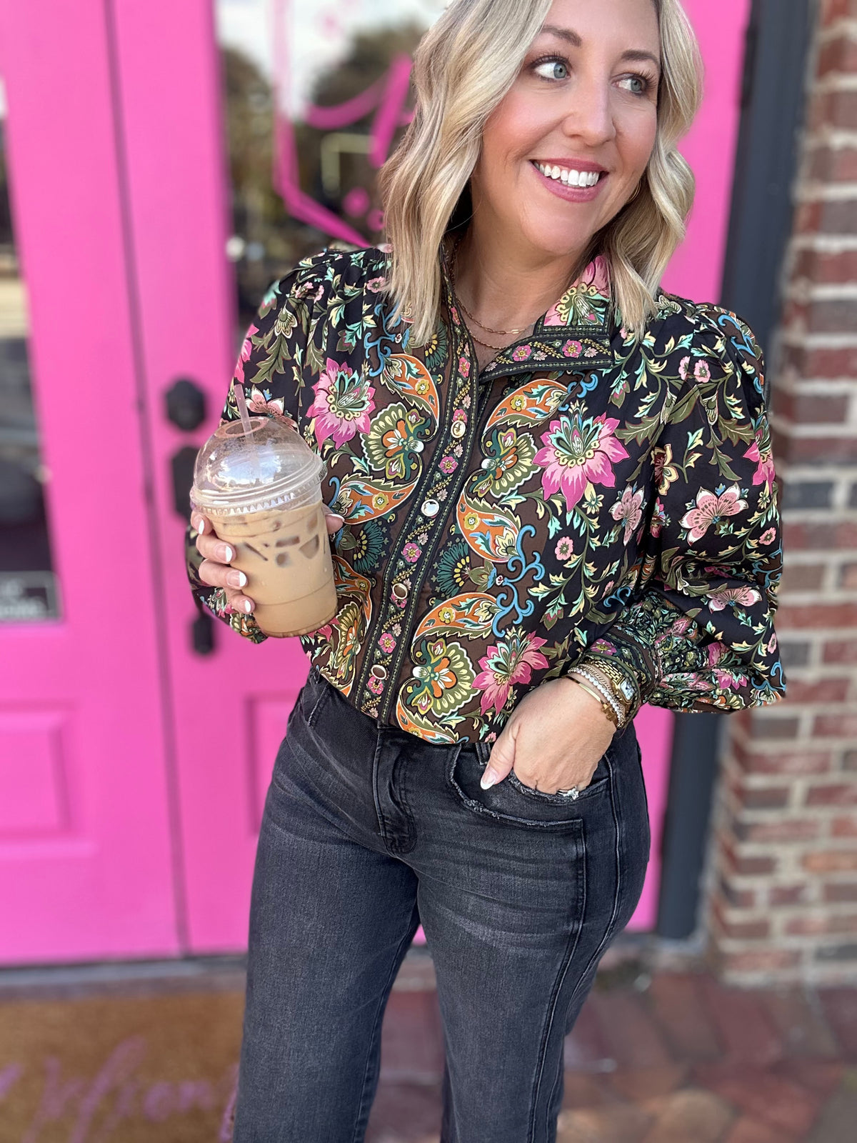 Paisley Painted Long Sleeve Blouse