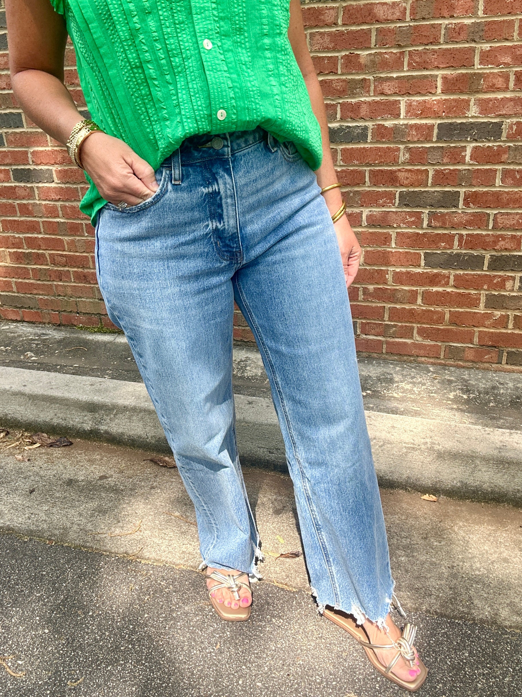 Tori High Rise Crop Wide Leg Jeans