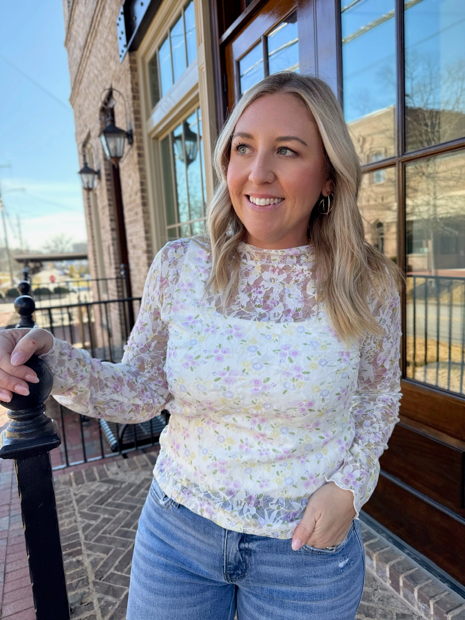 Following Your Heart Floral Lace Top