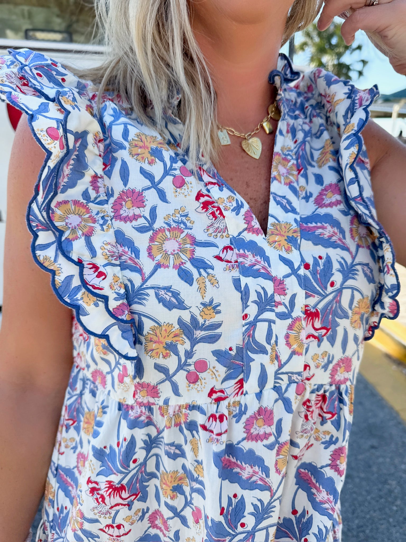 So Sure of Yourself Printed Ruffled Midi Dress