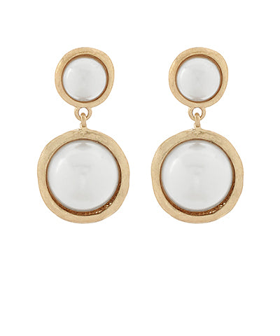 Pearl Gold Dome Earrings