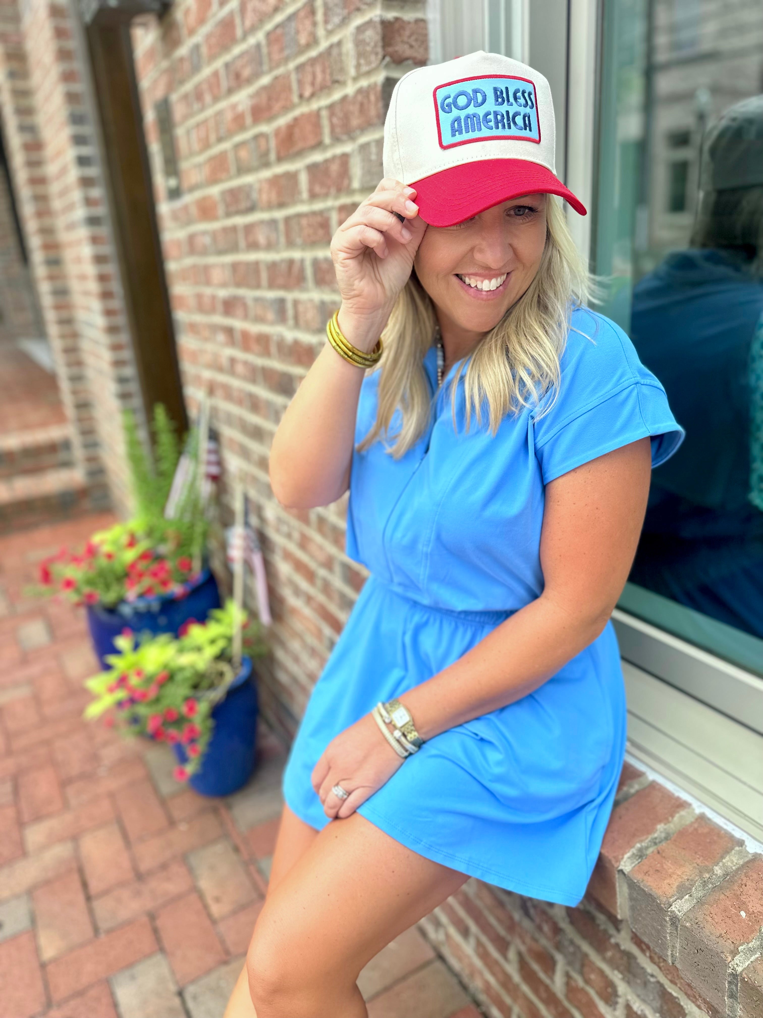 Talked About It Butter Soft Collar Romper in Aqua