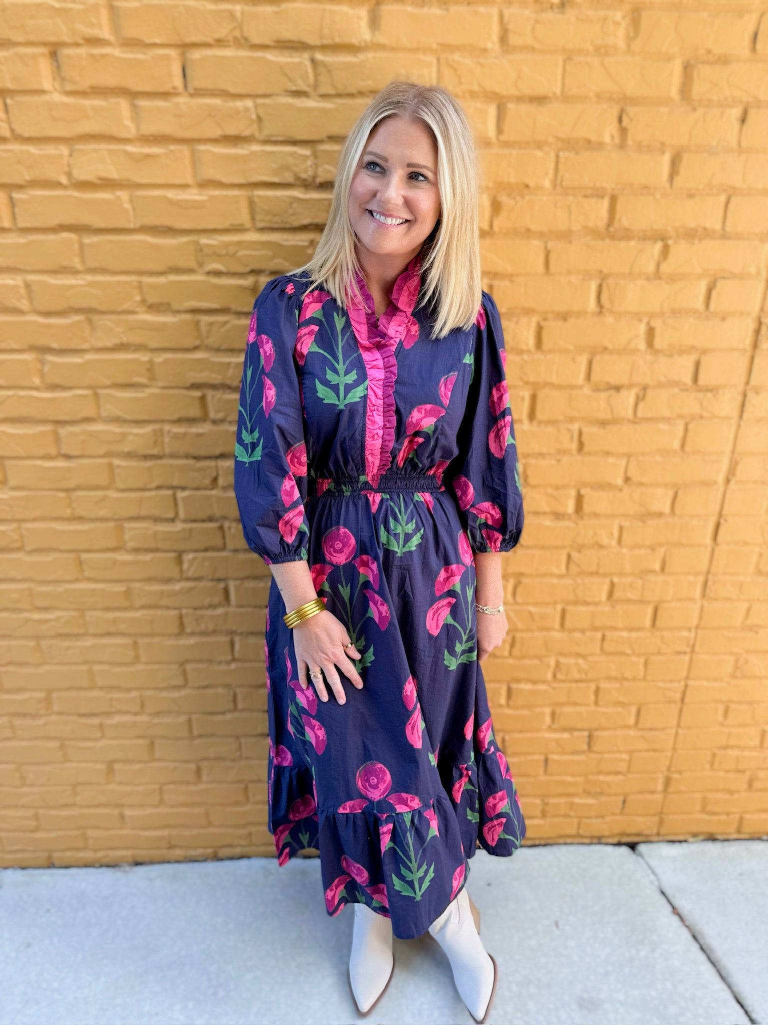 Pocket Full Of Posies Long Sleeve Midi Dress