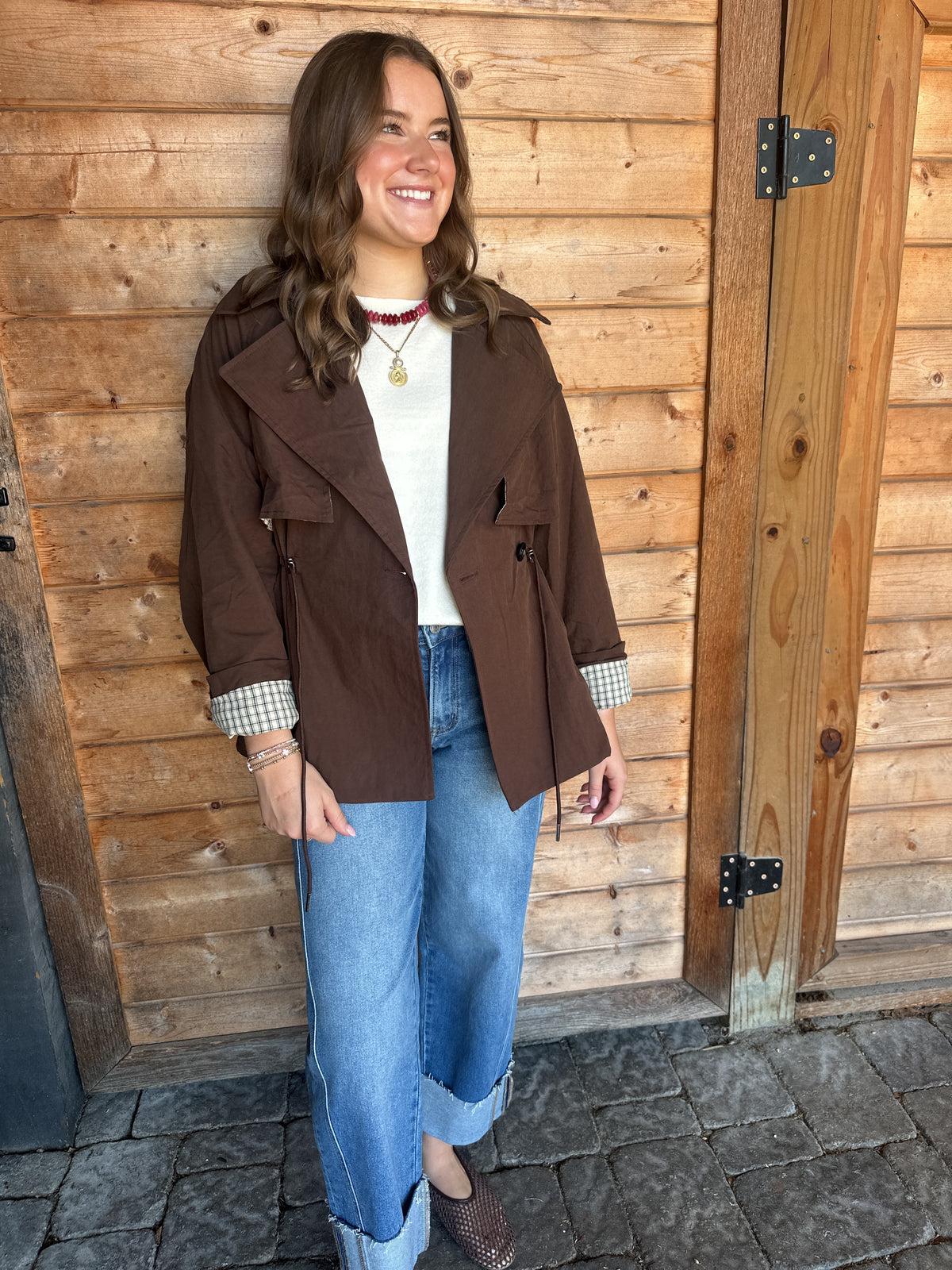 Brownstone Jacket with Cinched Waist
