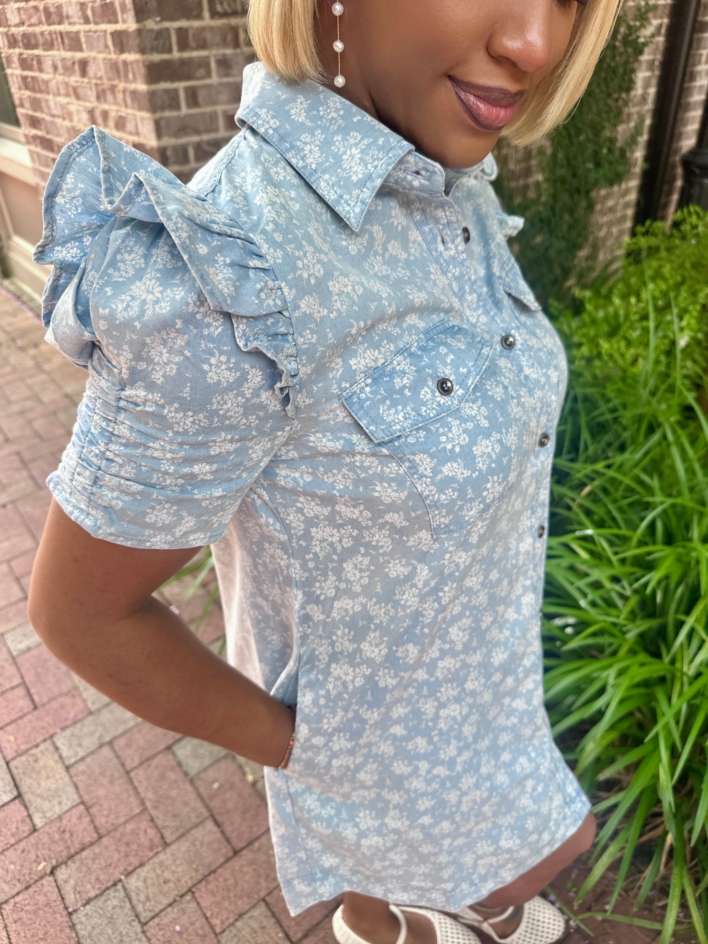 Girl Gone Floral Denim Dress