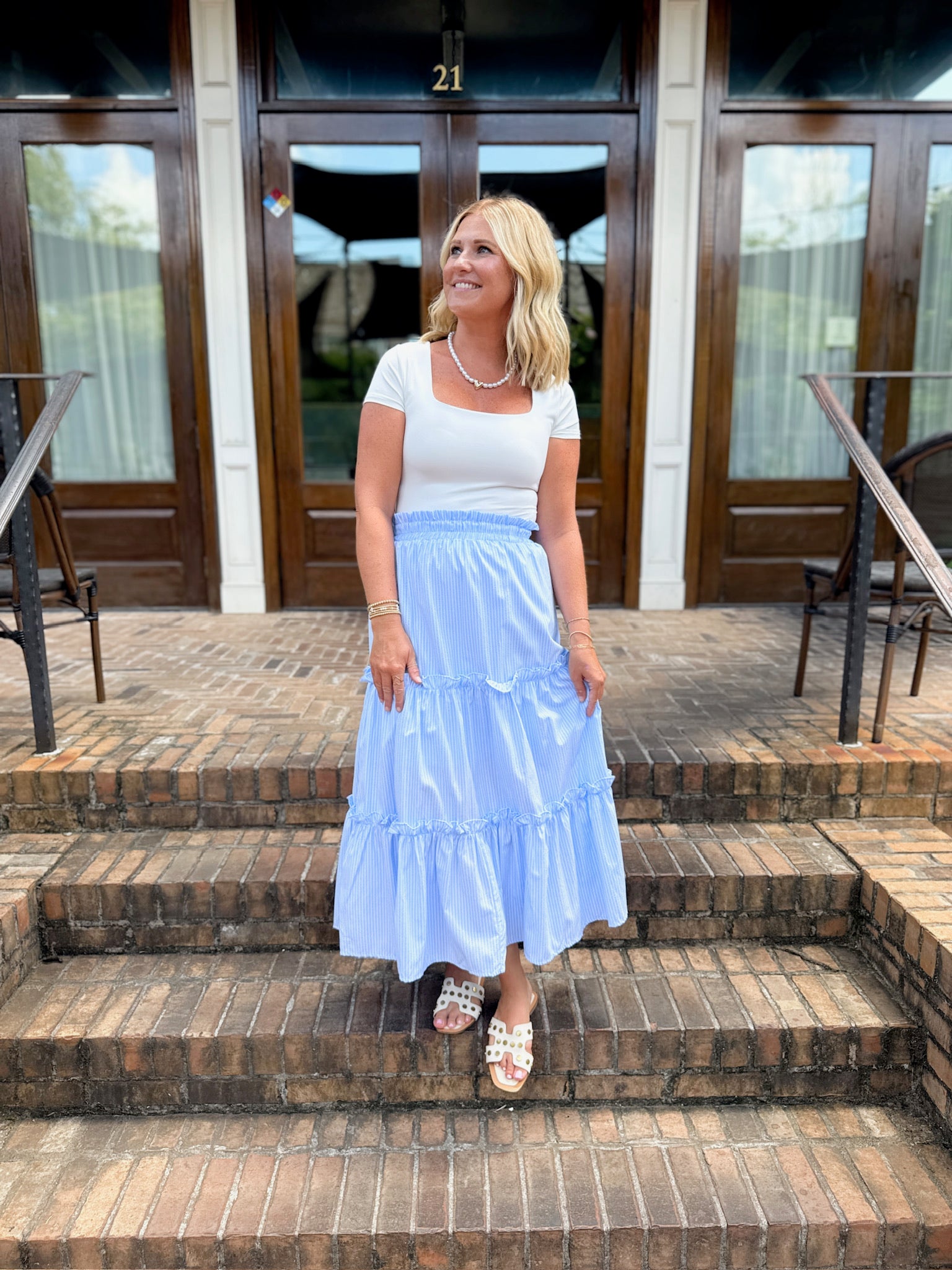 Where it Takes You Long Striped Skirts