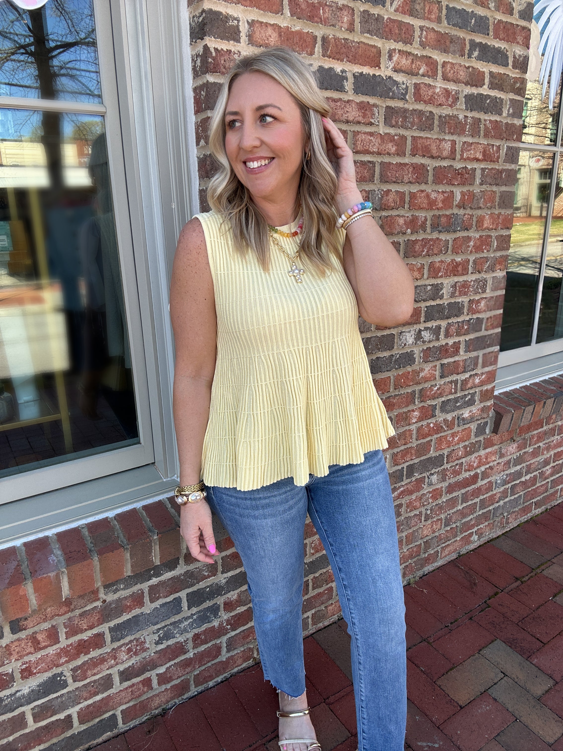 Keep on Running Flared Knit Tank Top