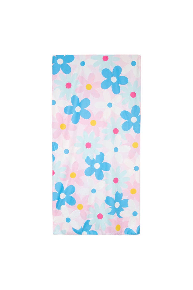Cool Flowers Quick Dry Beach Towel: Multicolored