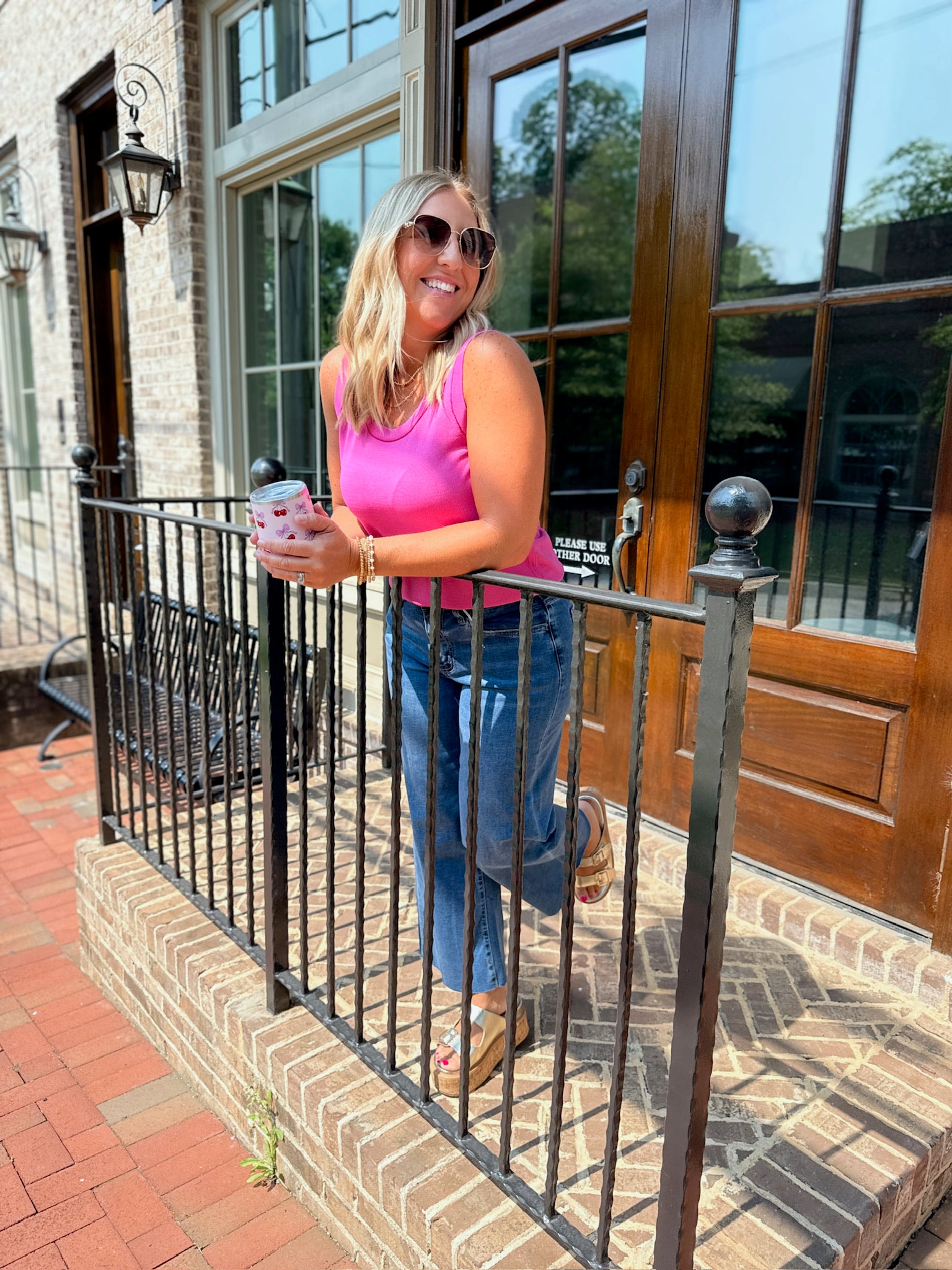 Another Day in a Casual Fit Tank Top with Piping Detail