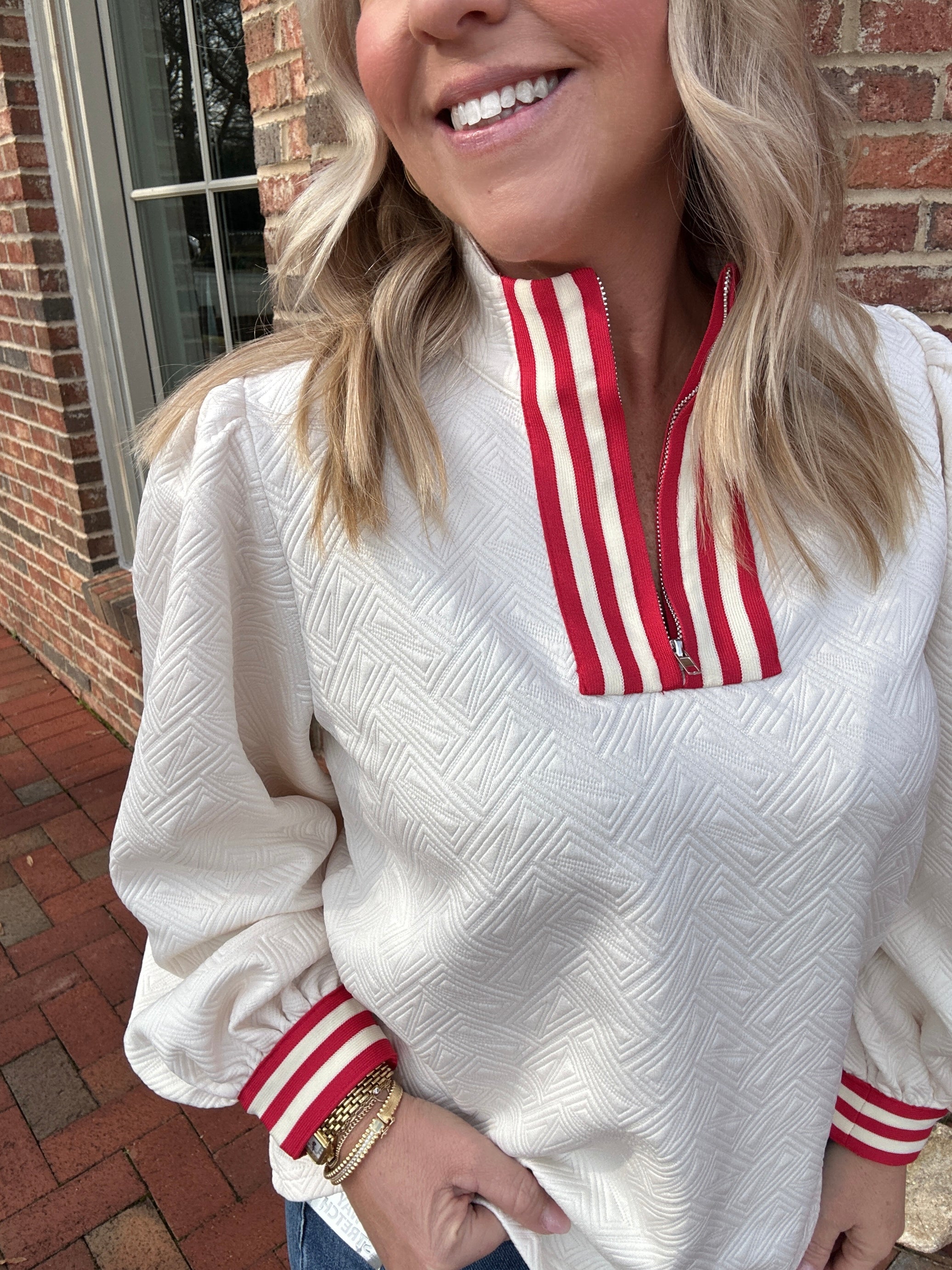 Never Given Up Textured 1/4 Zip Pull Over