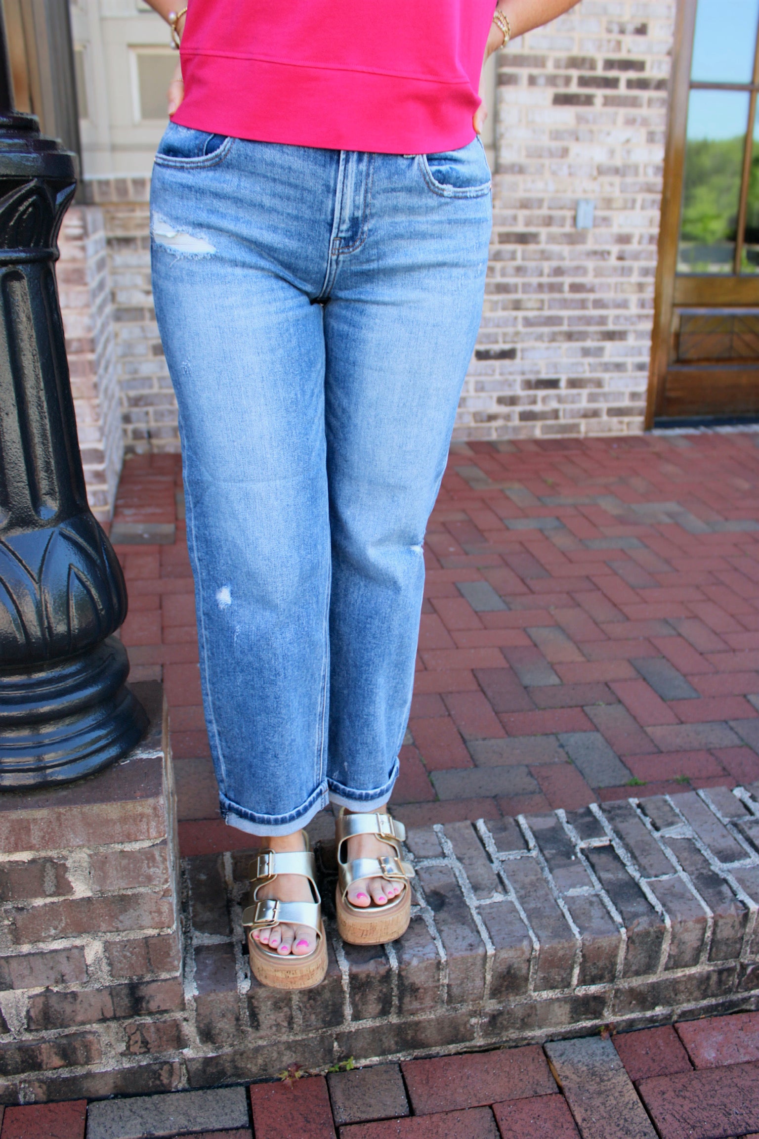 See You When I See You High Rise Ankle Boyfriend Jeans