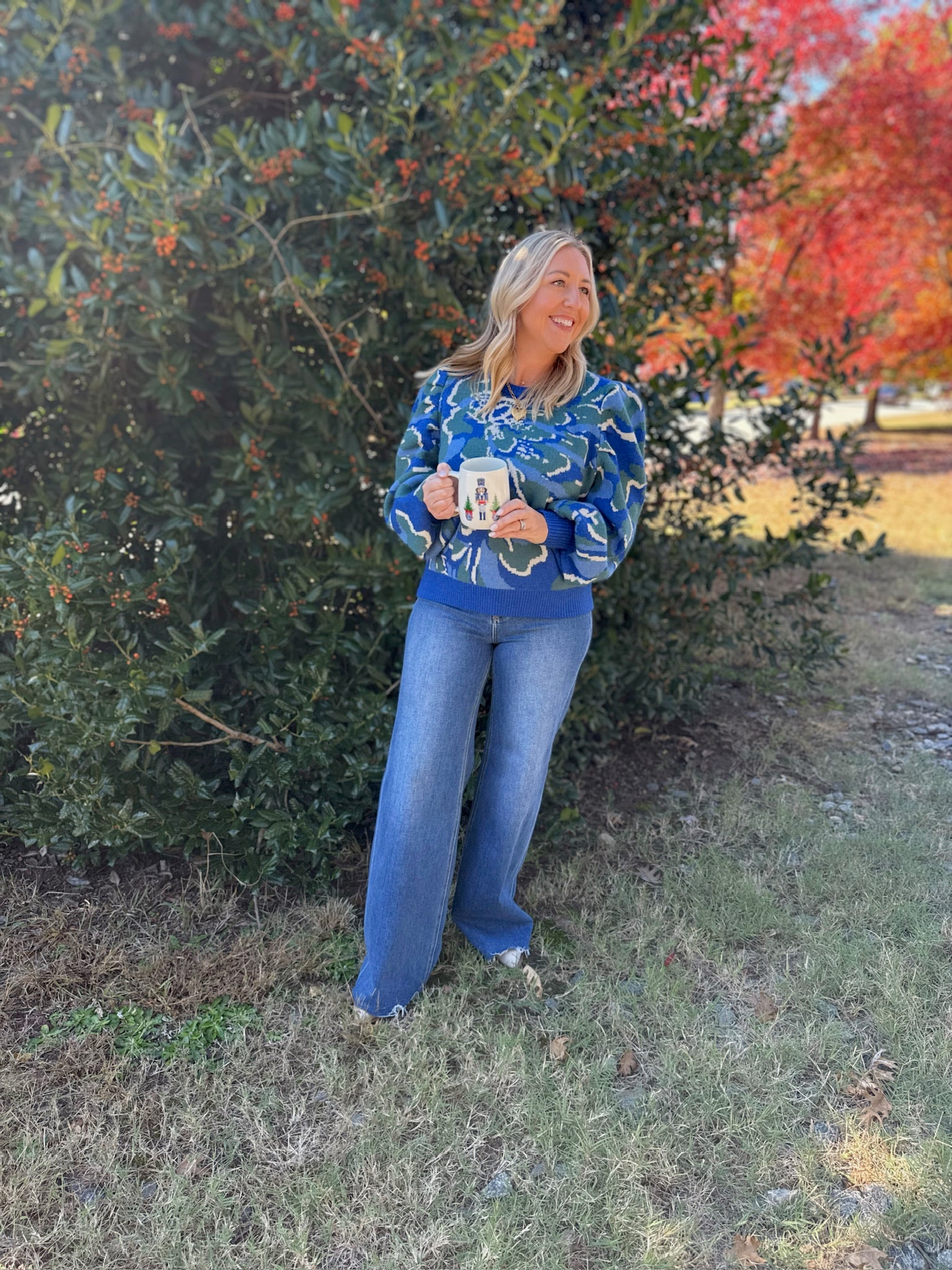 All For You Floral Puff Sleeve Sweater