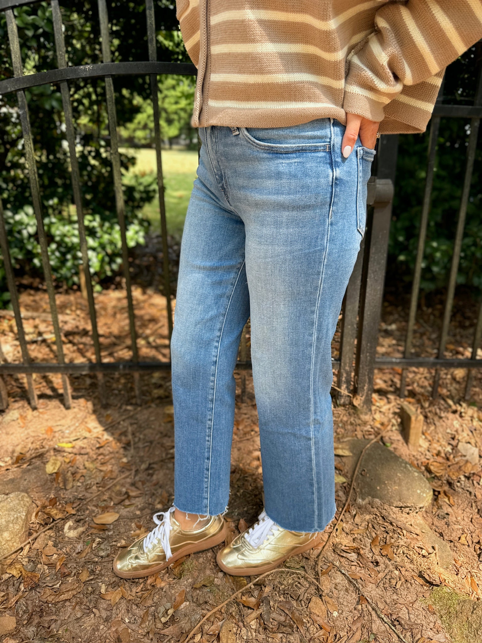 Jubilation High Rise Crop Slim Wide Leg Jeans