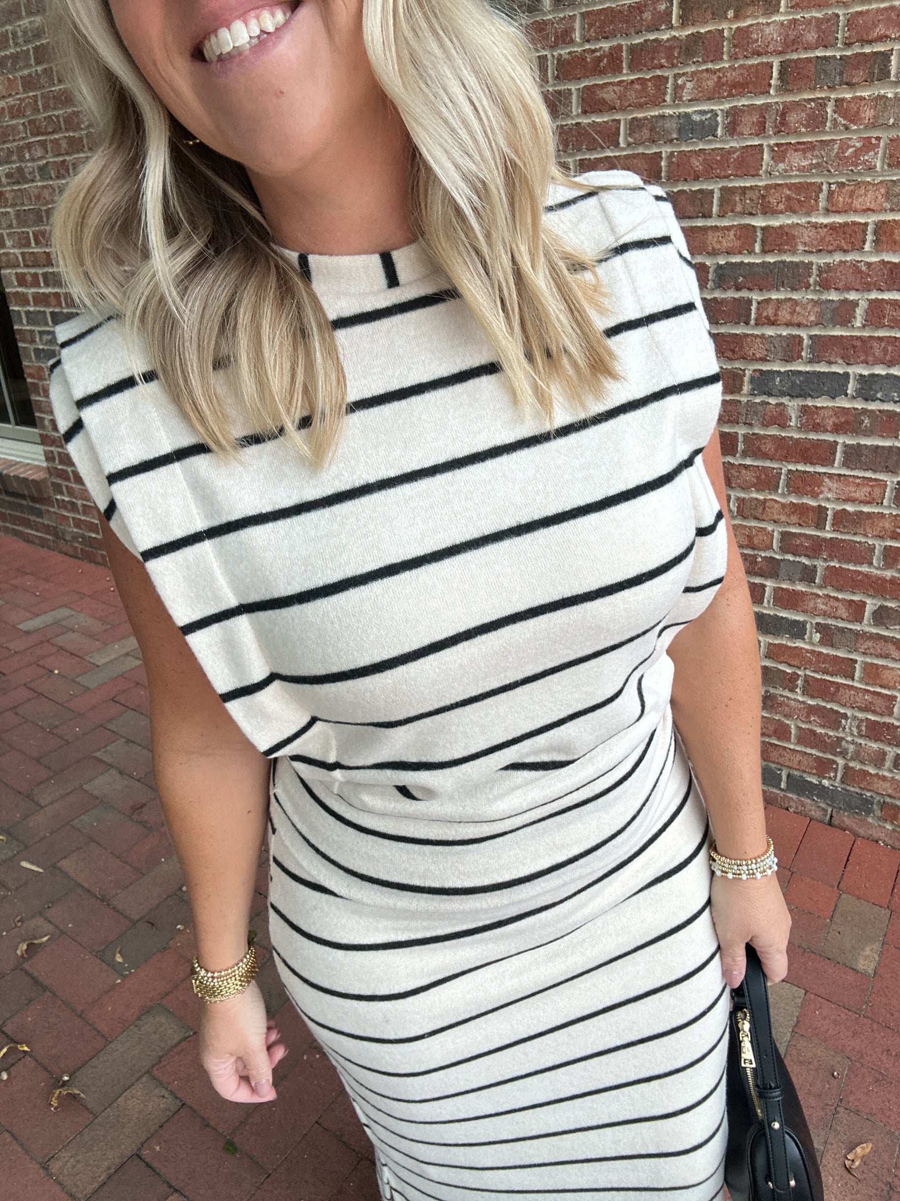 Leave It Up To Me Striped Super Soft Knit Skirt Set