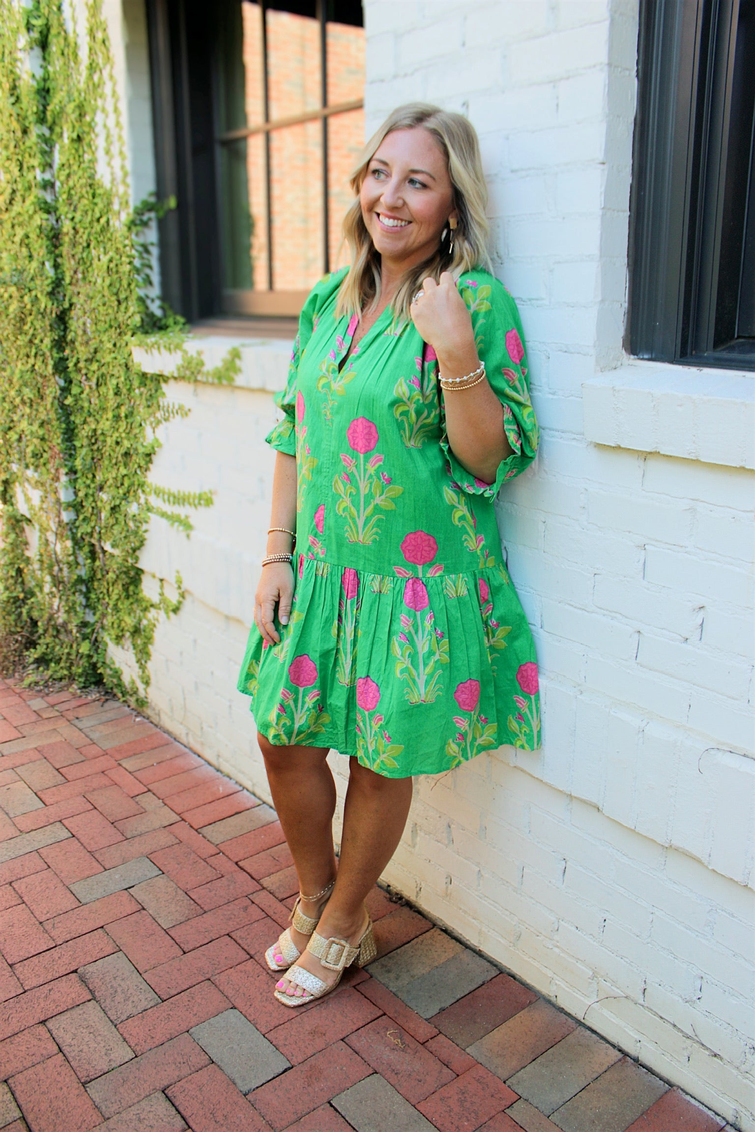 Give It Time Short Sleeve Flower Print Dress