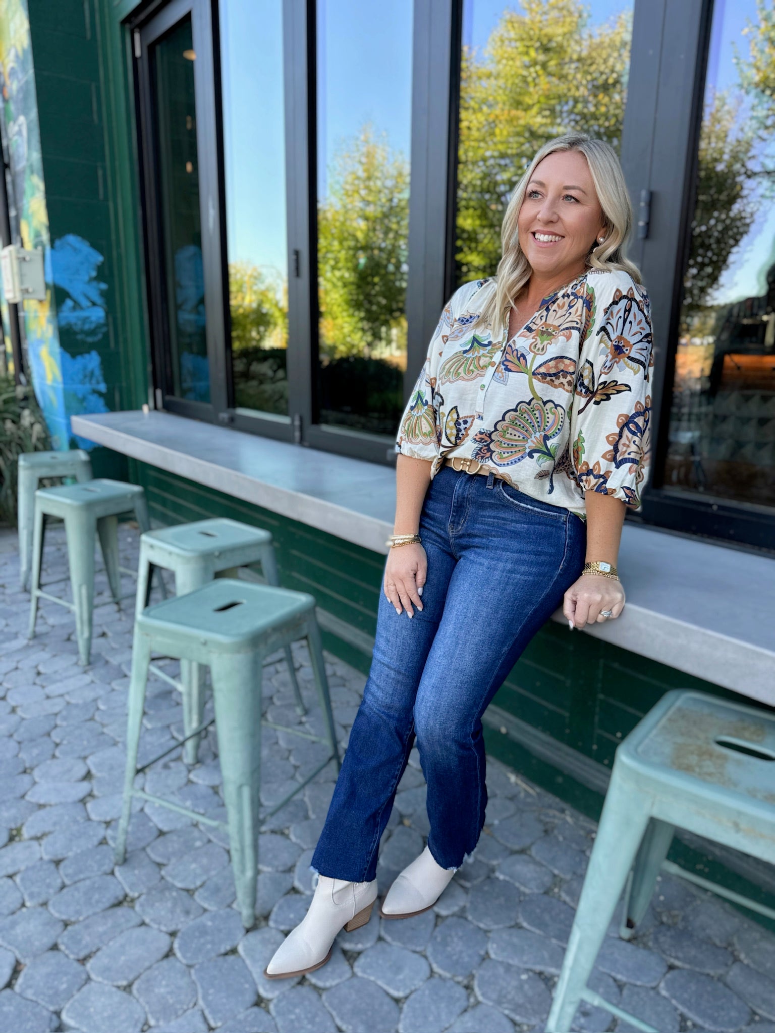 Don’t Quit Abstract Print Blouse