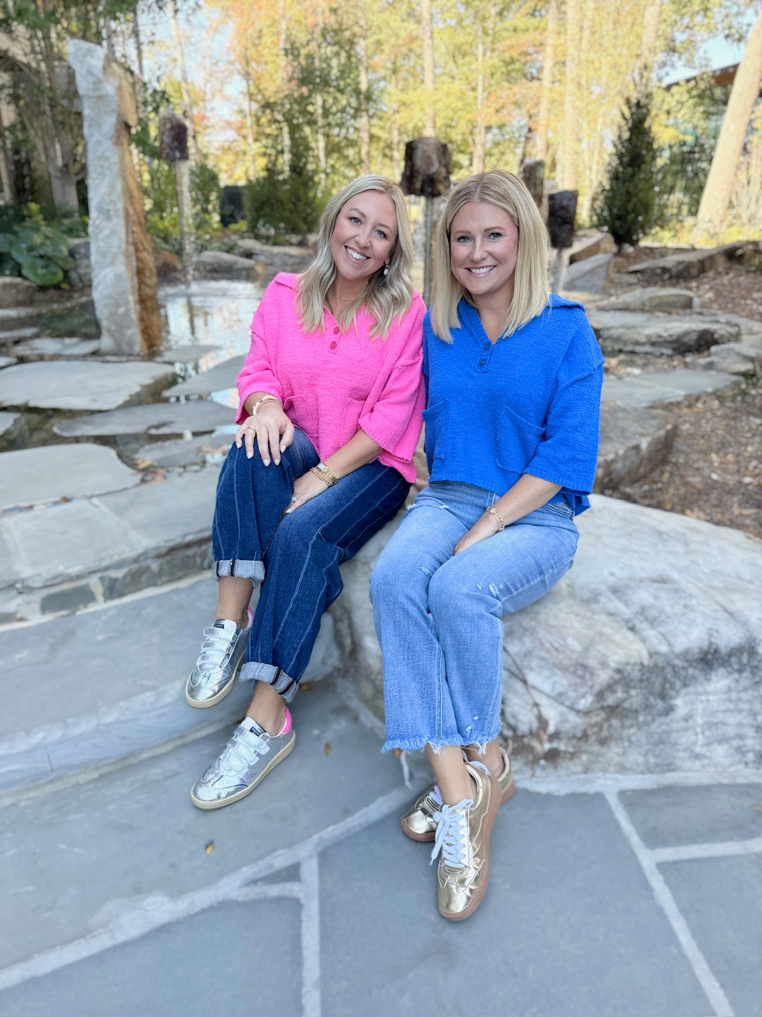 Living in the Time Knit Sweater with Front Pockets in Blue