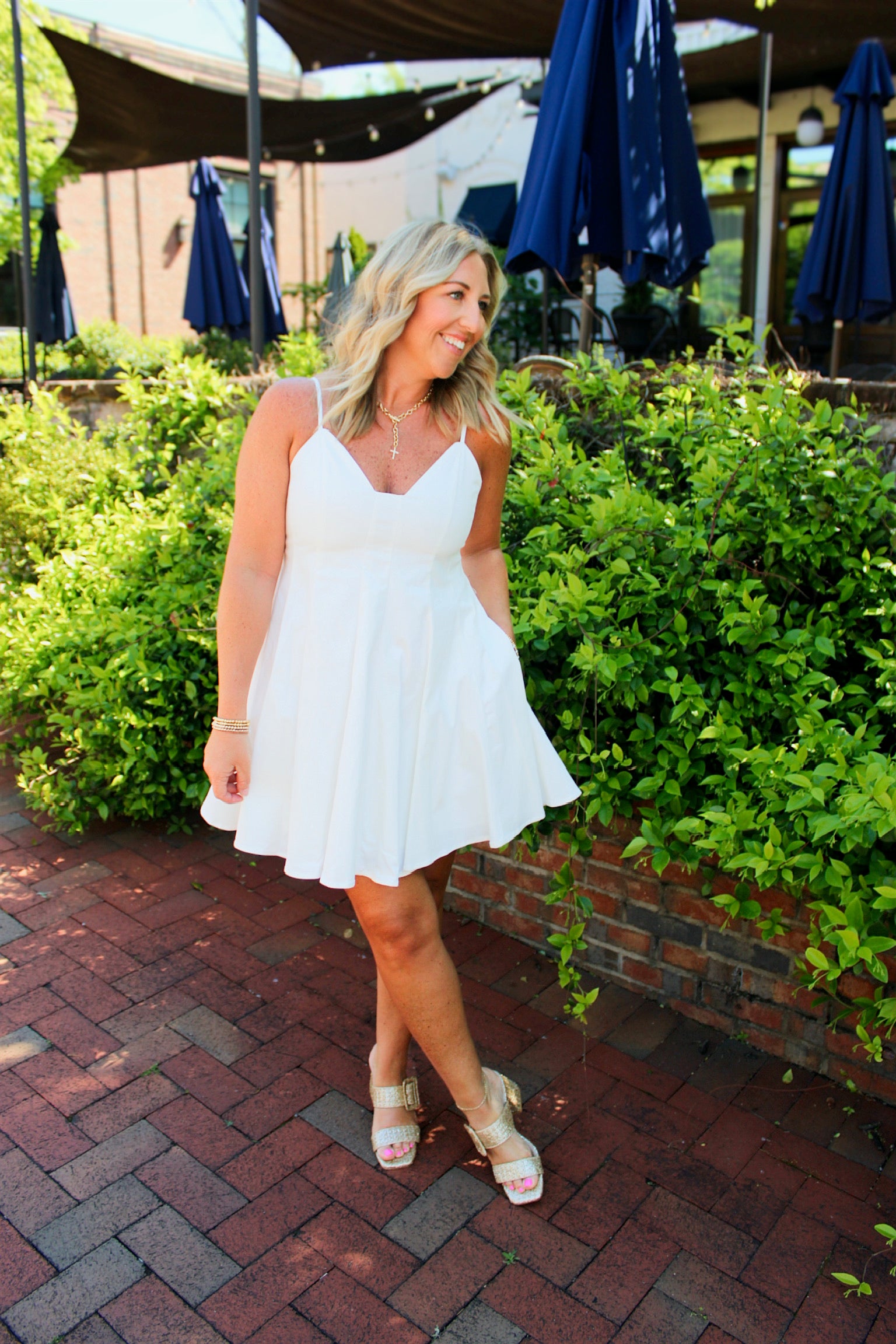 Come On Summer Spaghetti Strap Pleated Mini Dress