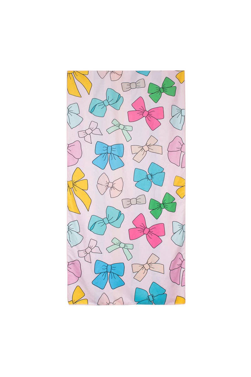 Girly Bows Cute Beach Towel: Multicolored