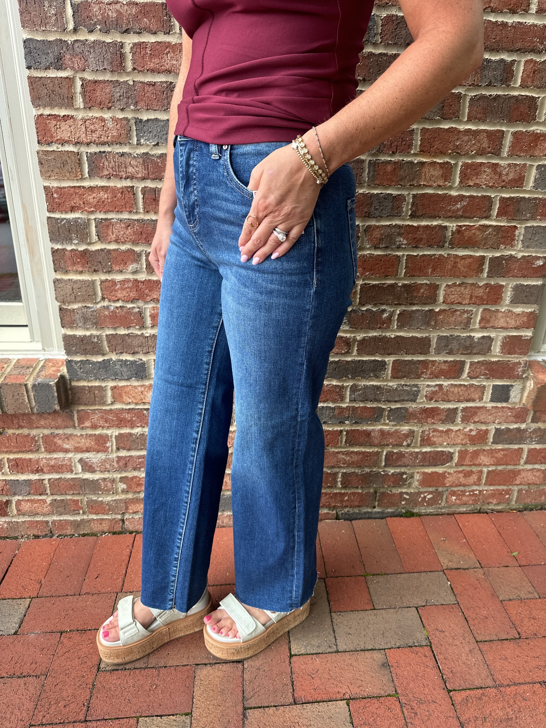 Ryleigh High Rise Crop Wide Leg Jeans