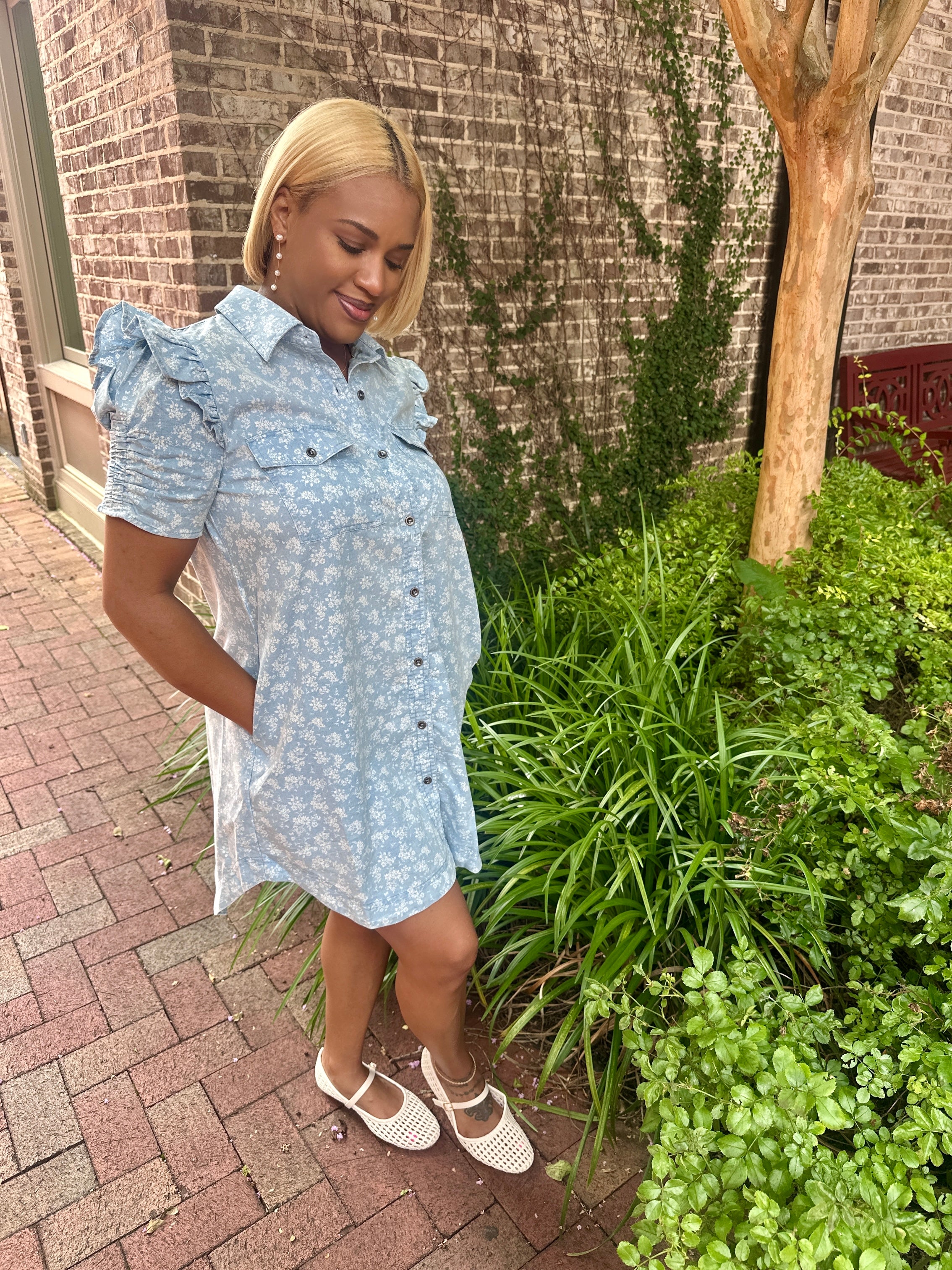 Girl Gone Floral Denim Dress