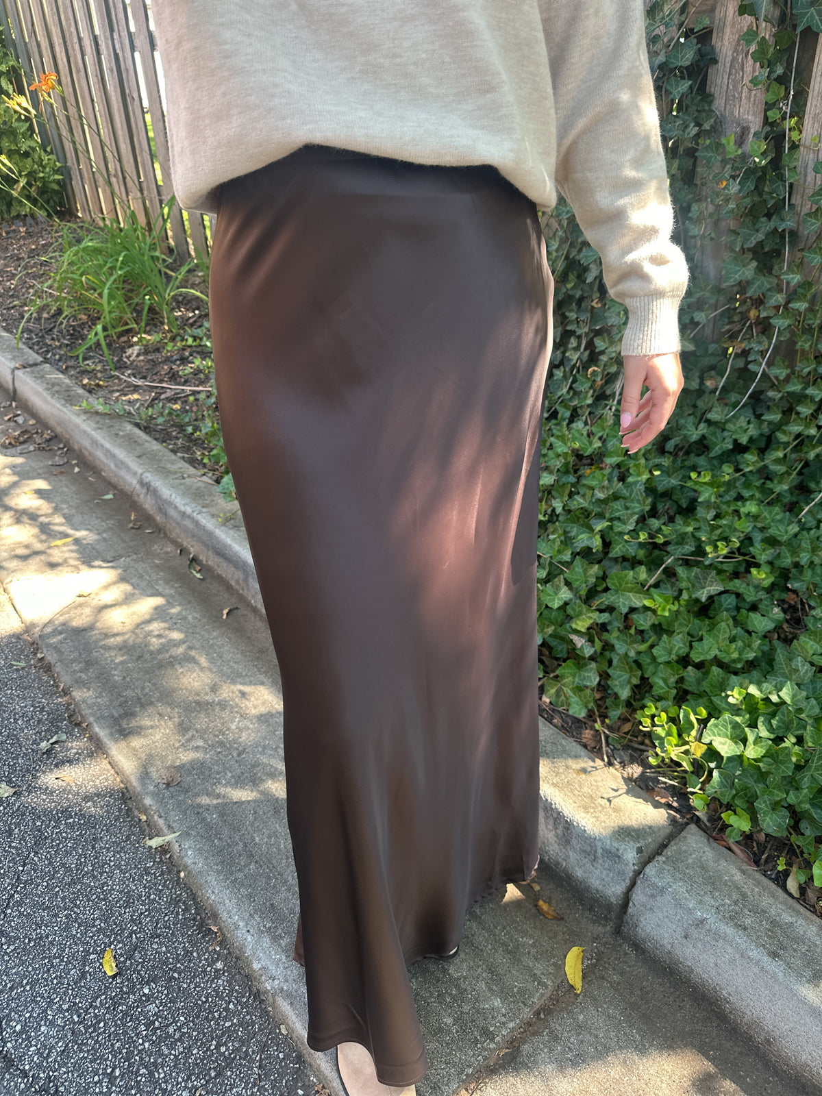 Sienna Satin Slip Midi Skirt