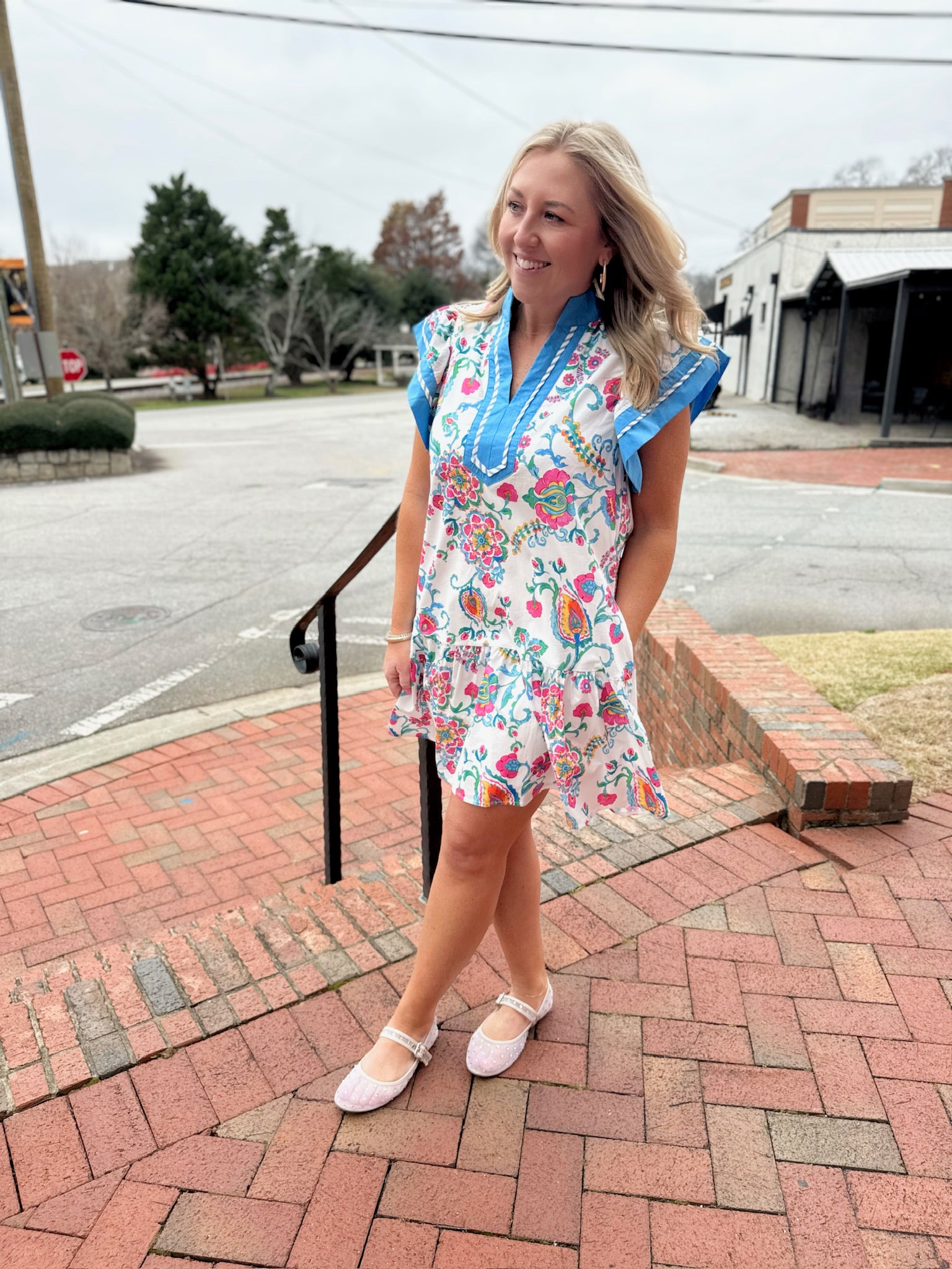 Your Gonna Miss Me Floral Dress with Ruffled Sleeves