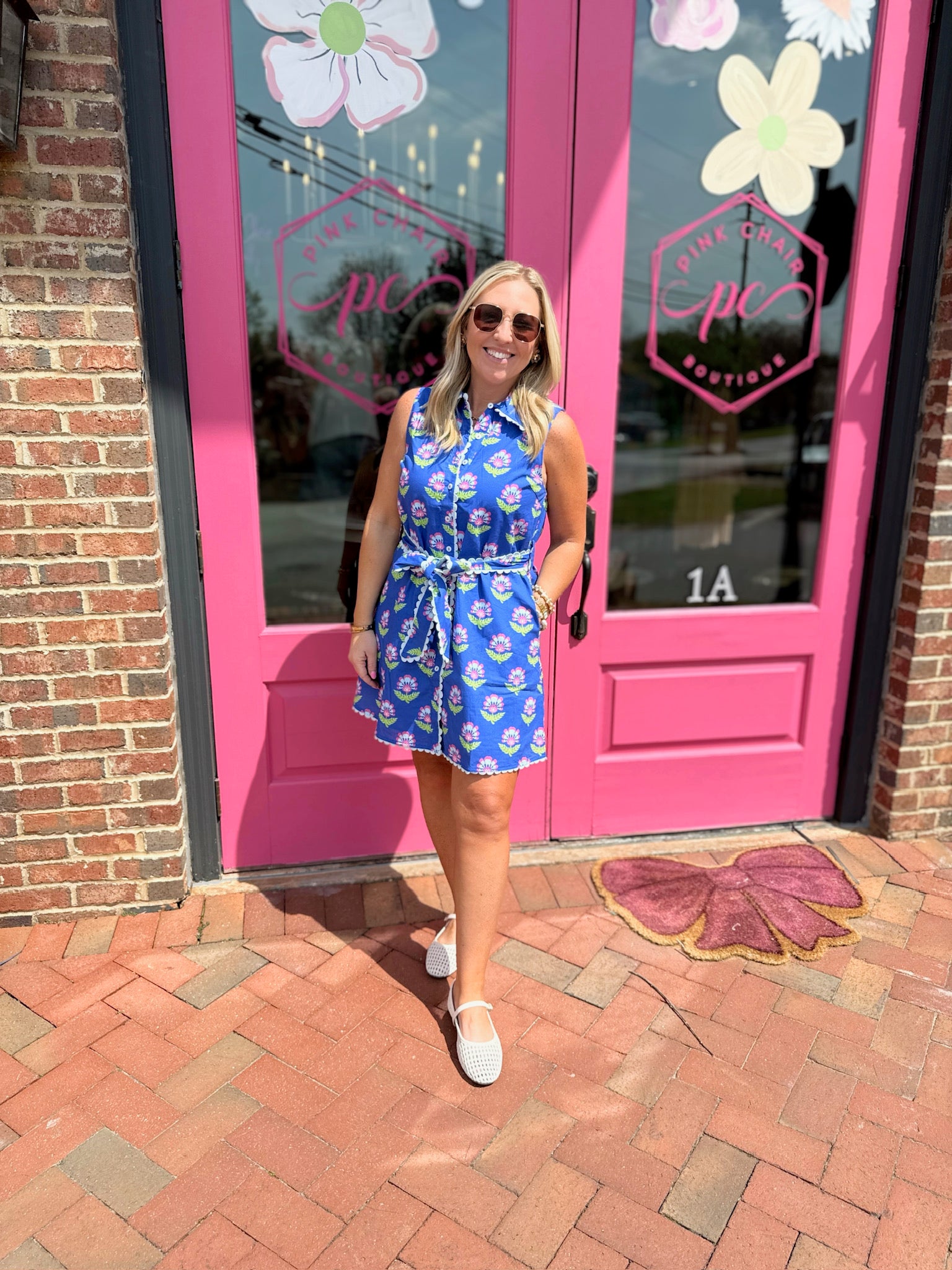 Hiding in the Clouds Floral Scalloped Dress