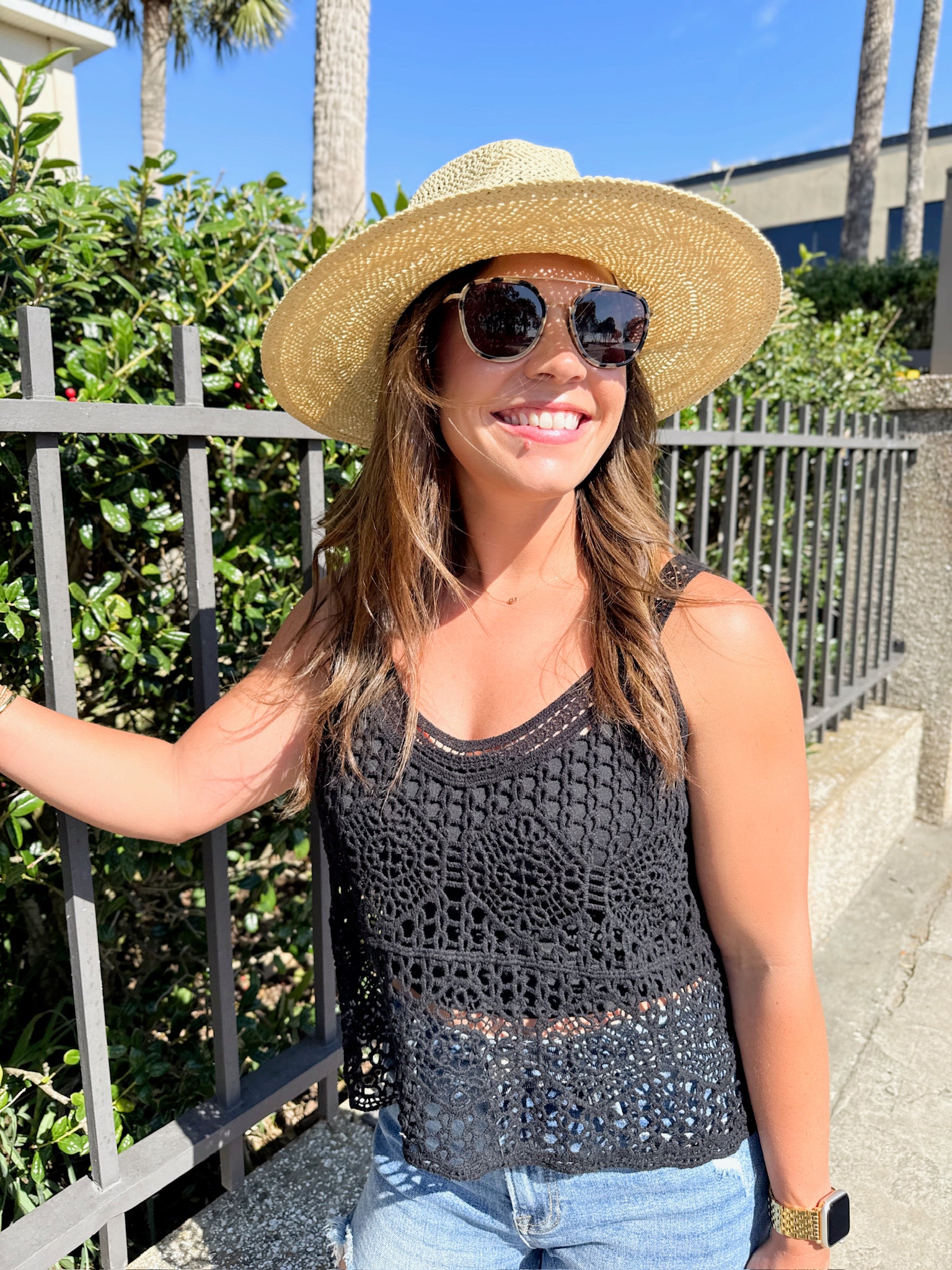 Take the High Road Crochet Knit Tank Top