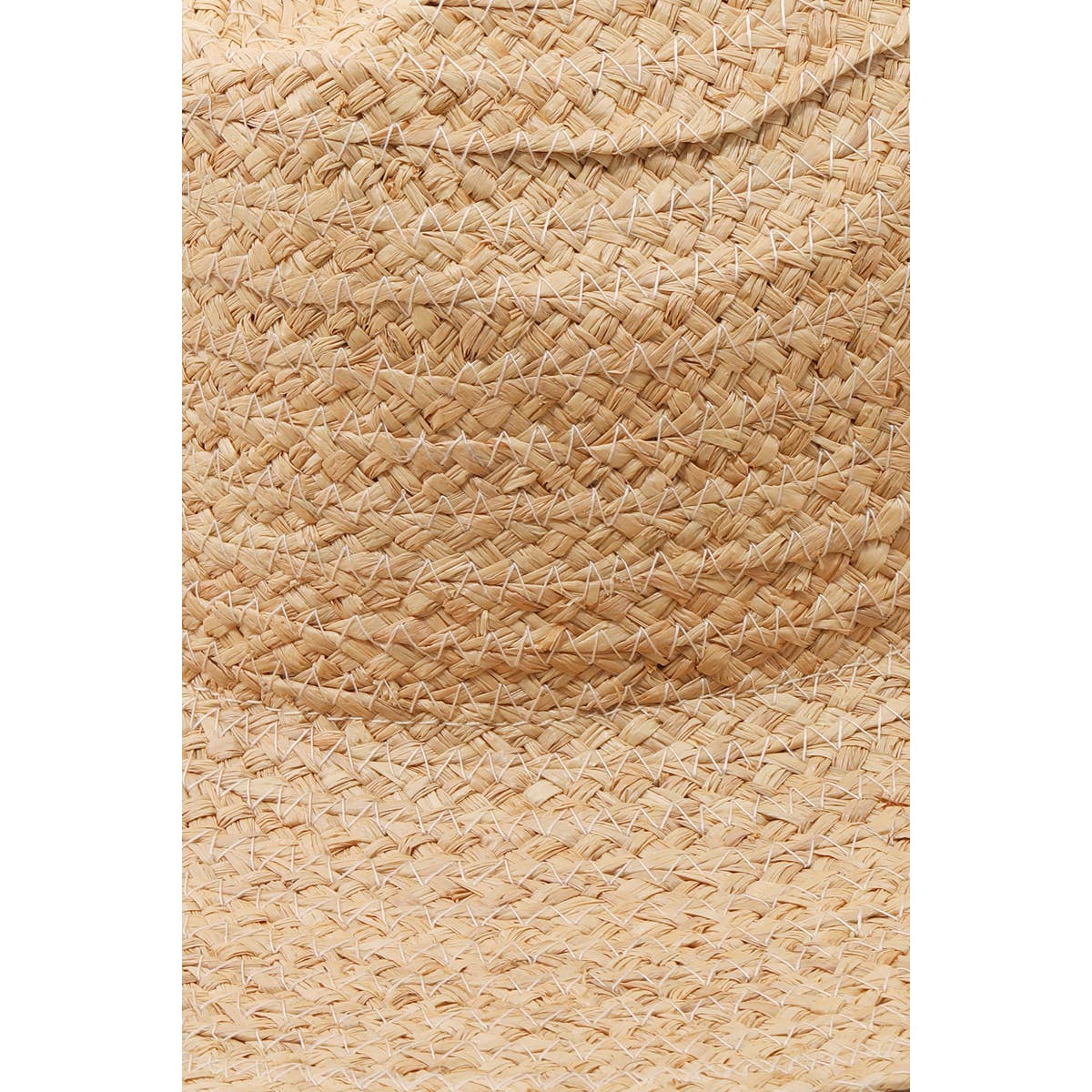 Straw Braid Flat Brim Sun Hat: Tan