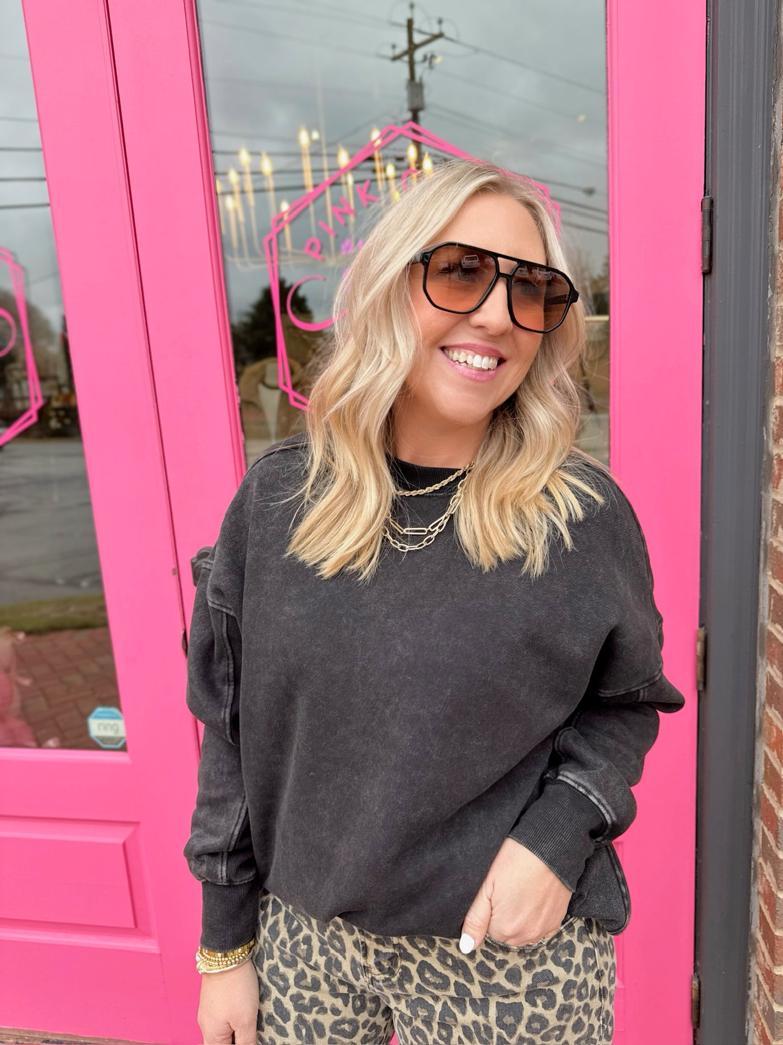 They Don't Know Me Oversized Sweatshirt in Black