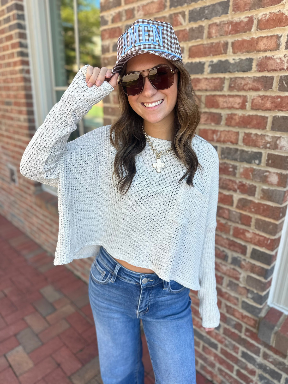 Amen Gingham Dot Hat