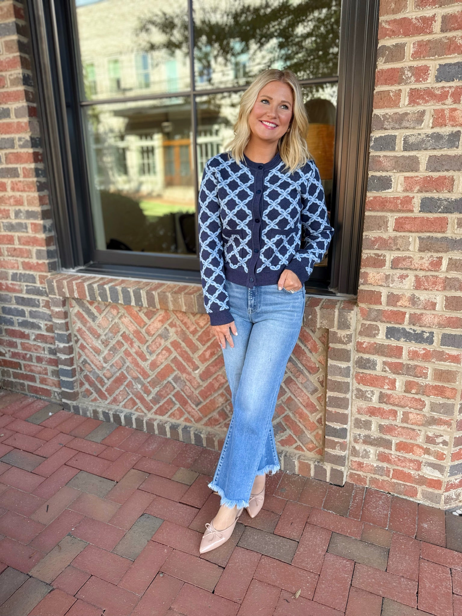 Where Do I Turn Floral Jacquard Cardigan