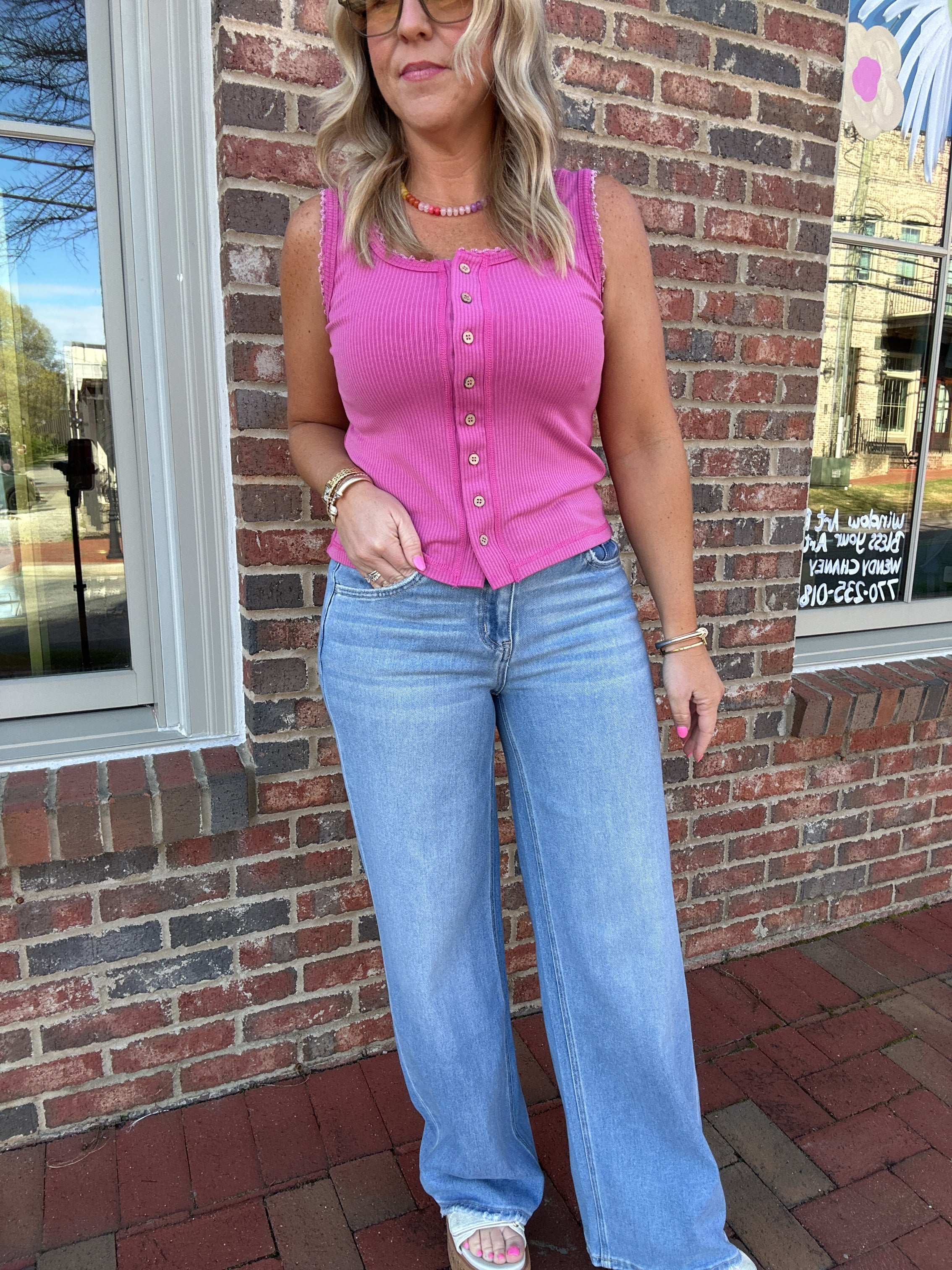 Energetic Medium Wash Wide leg Jeans