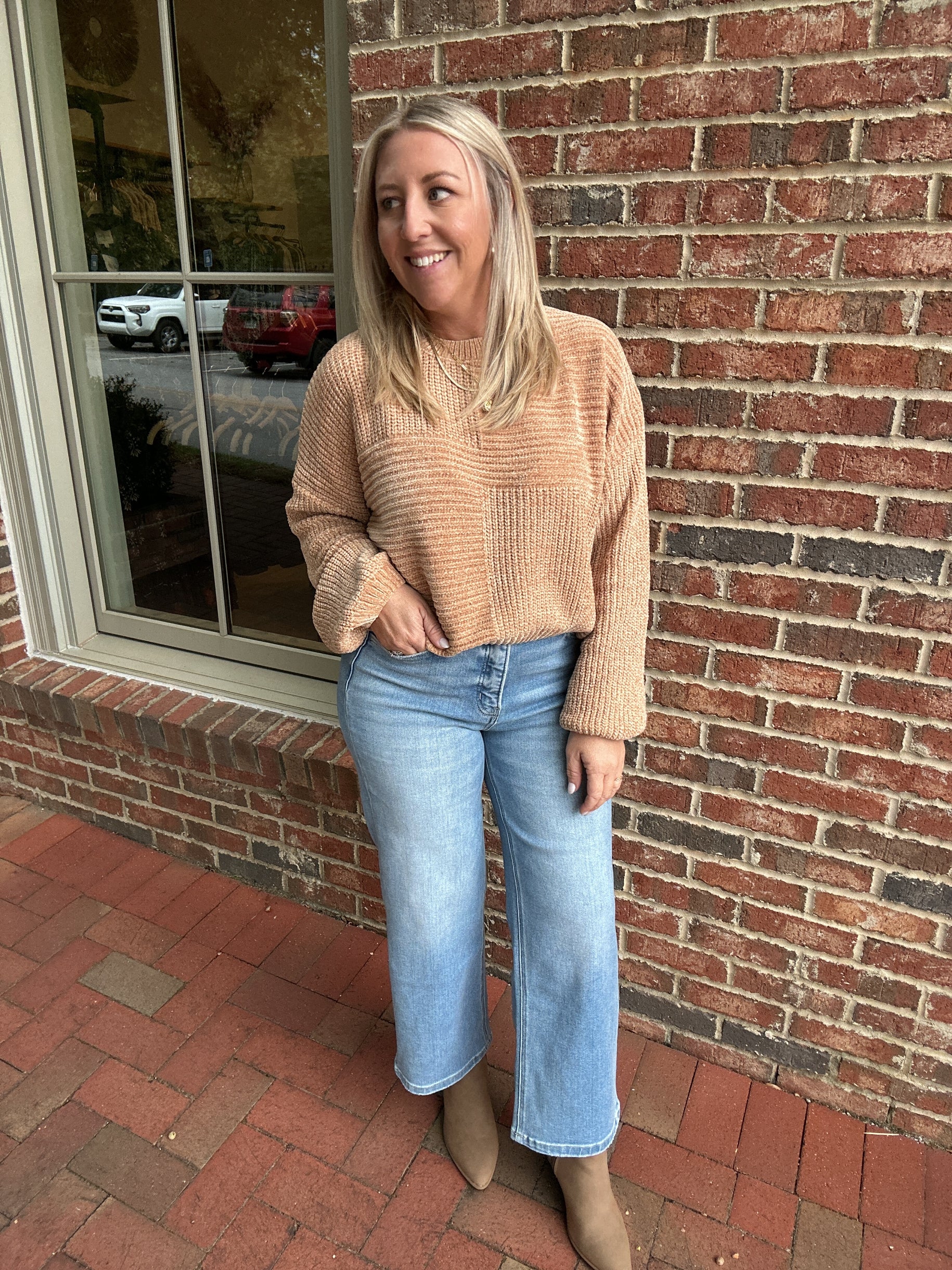 See You Tonight Textured Chenille Sweater