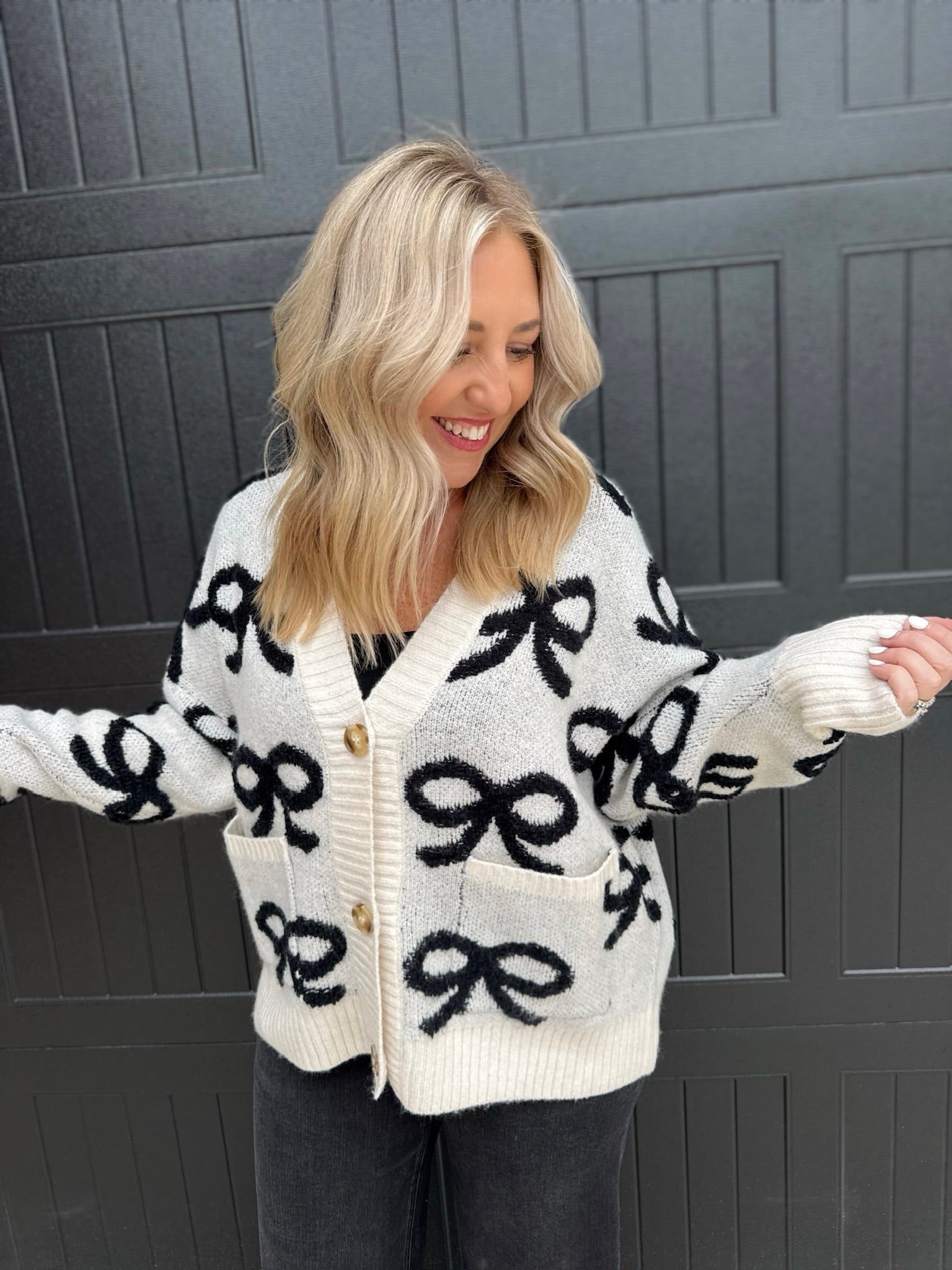 One Thing I Know Bow Knit Cardigan