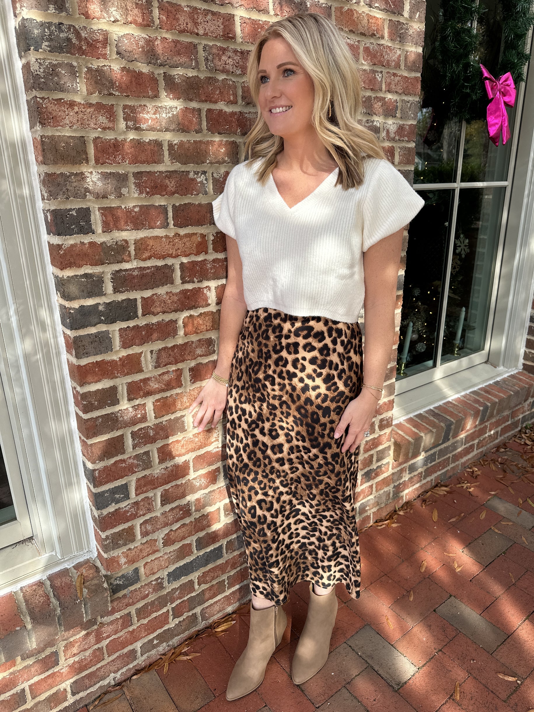 Dress Me Up In Leopard Silk Midi Skirt