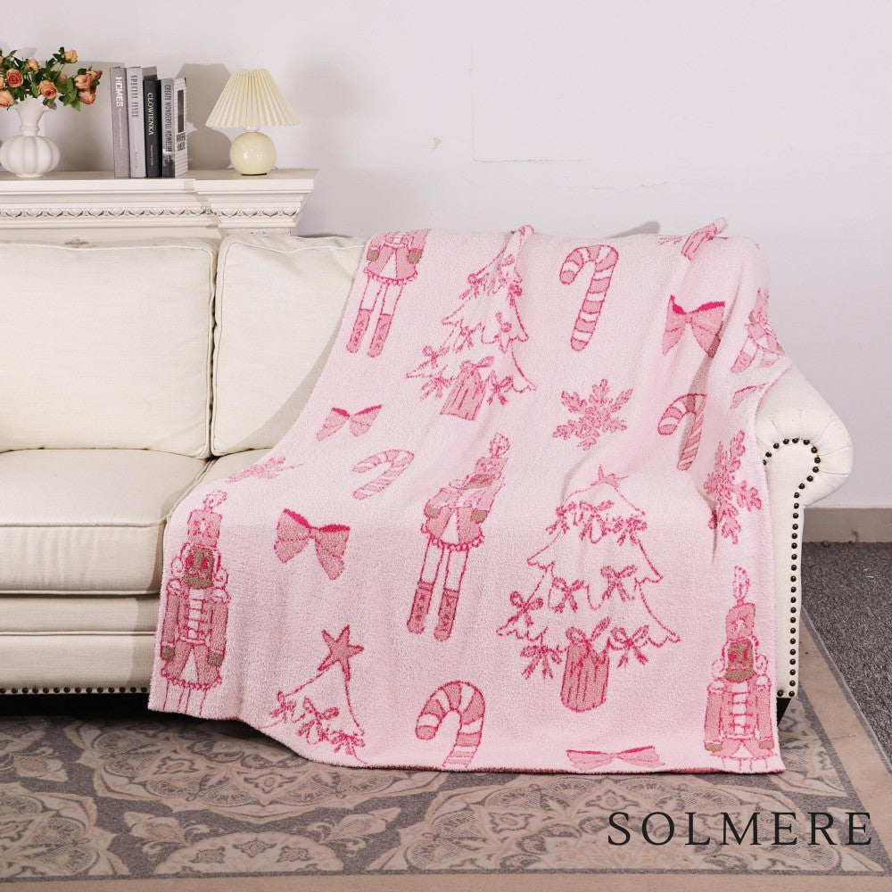 Solmere Blanket- Pink Christmas