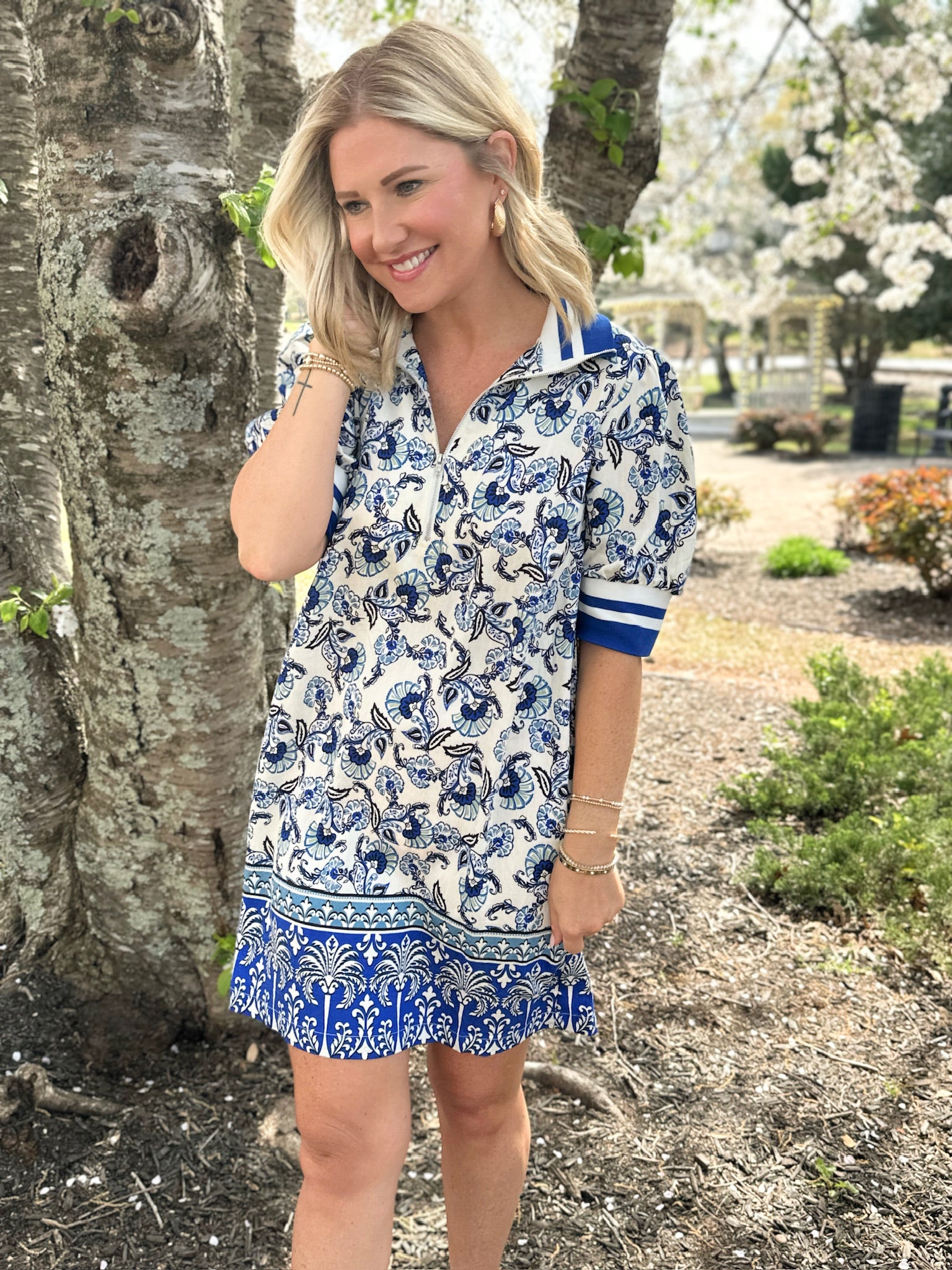 Under the Stars Zip Up Paisley Dress