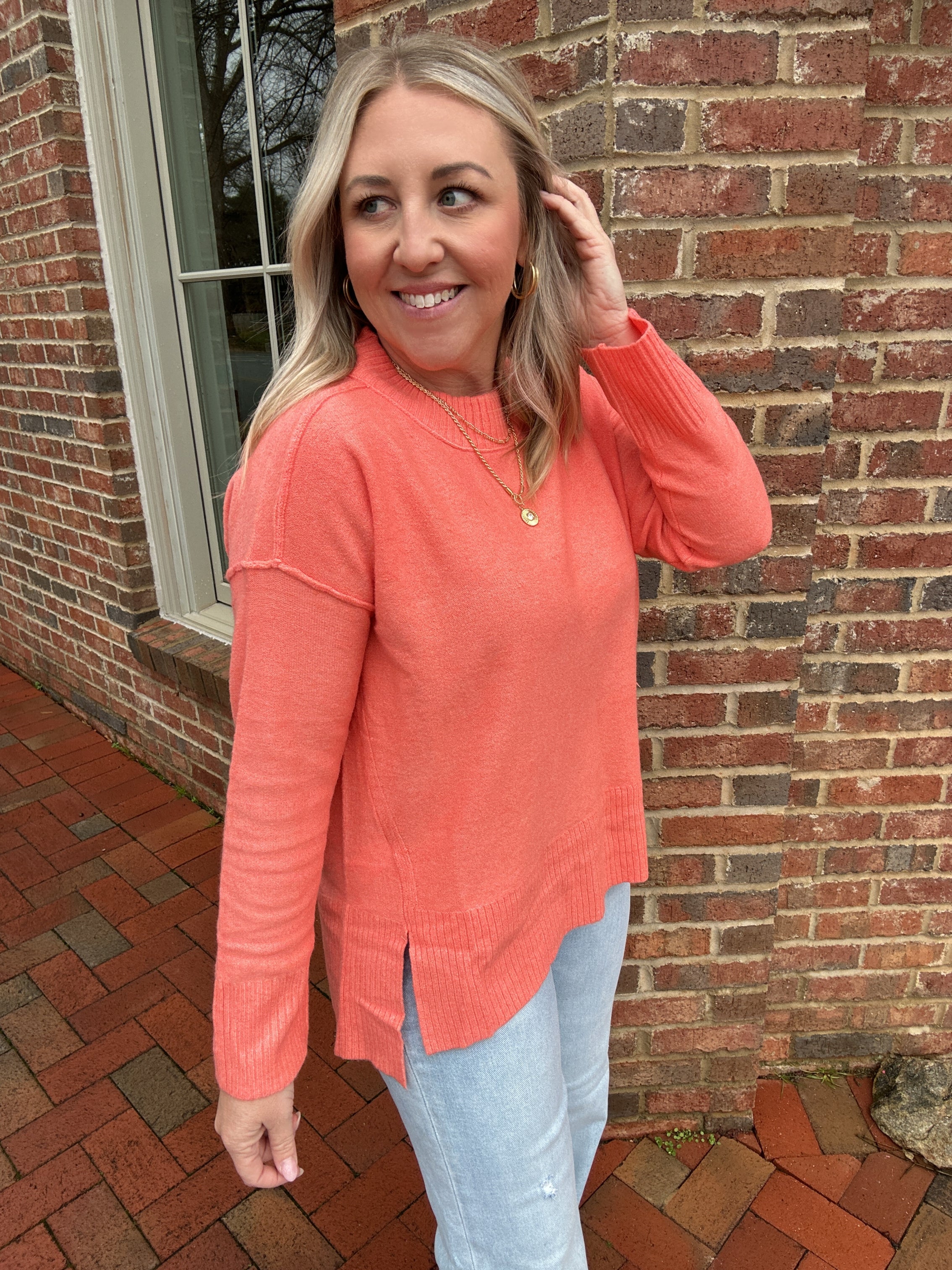 Just Peachy Oversized Sweater