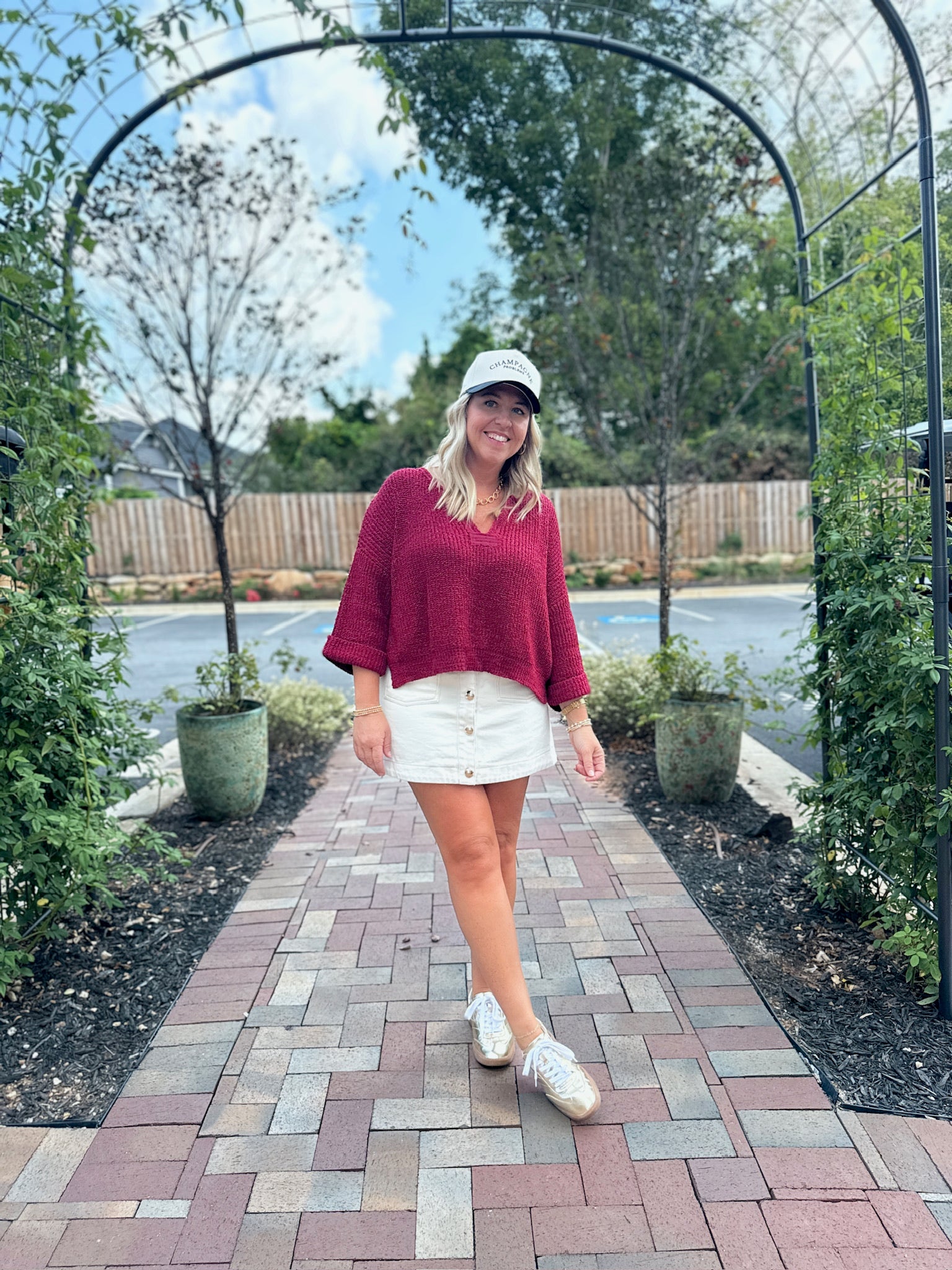 Believe In Me Quarter Sleeve Knit Top in Cabernet