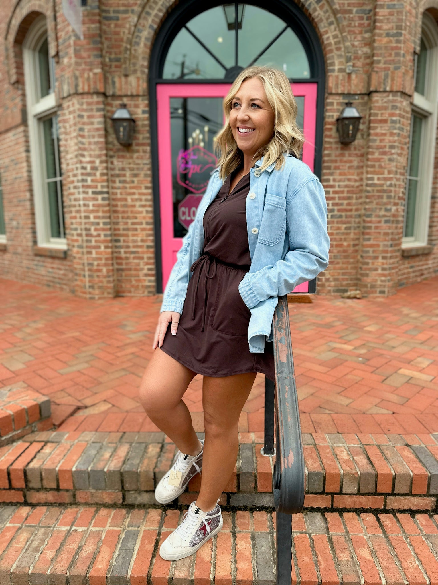 Fell in Love with Comfort Long Sleeve Skort Dress in Espresso