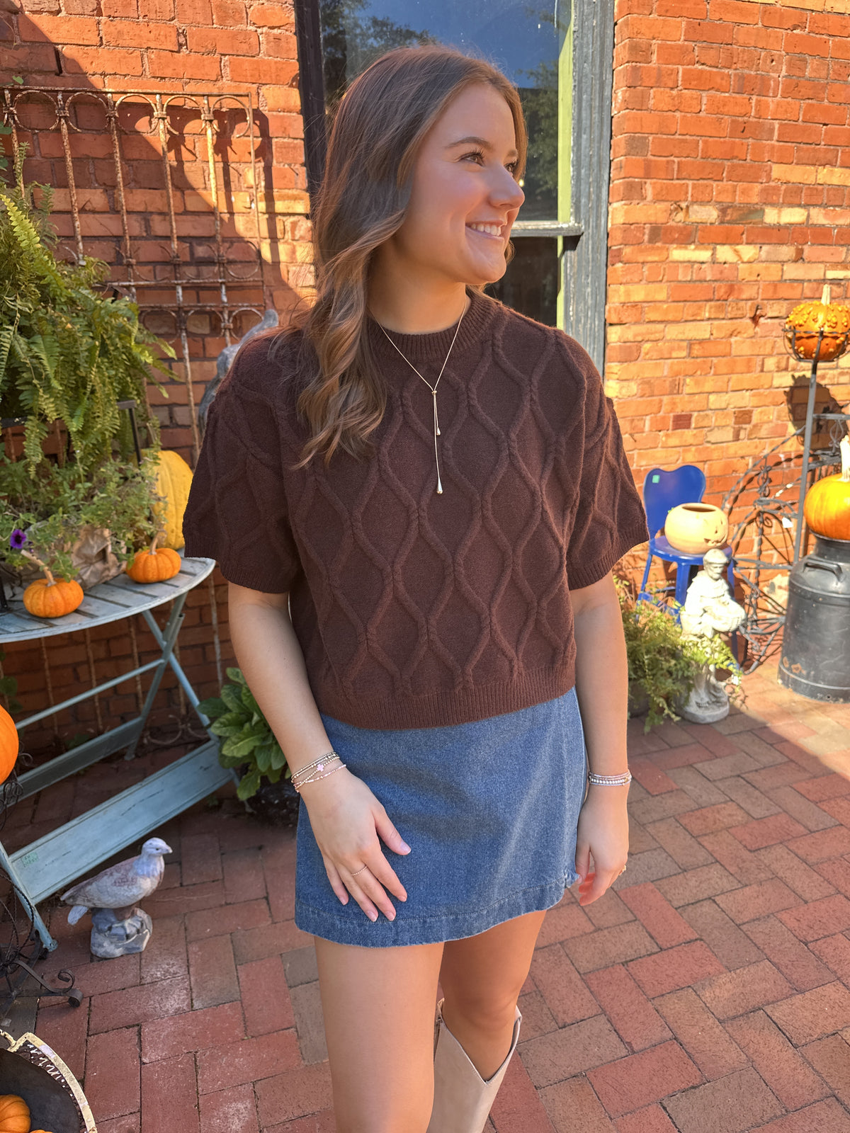 Mocha Moment Detailed Long Sleeve Sweater