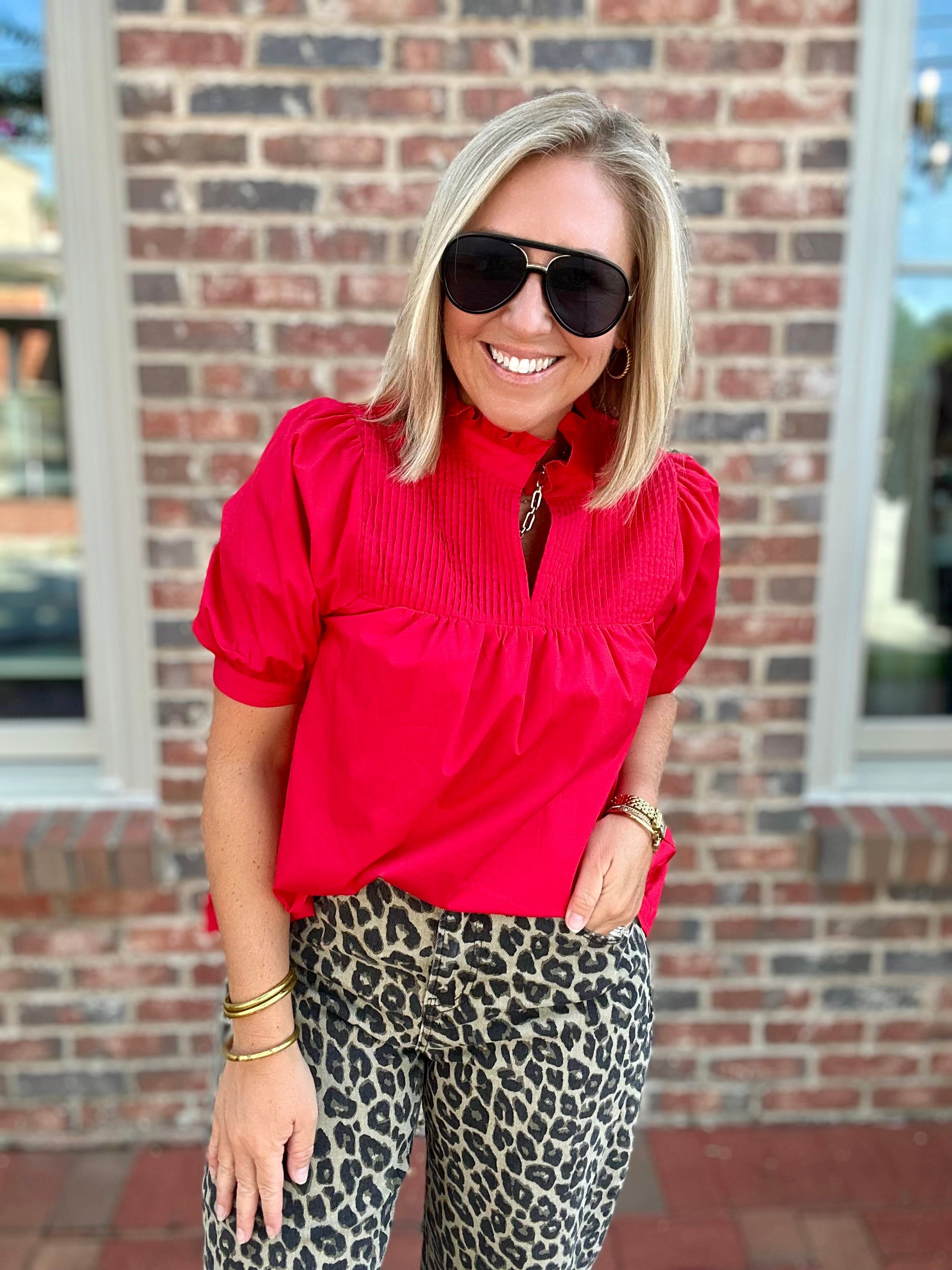 Spiced Cider Ruffled Blouse