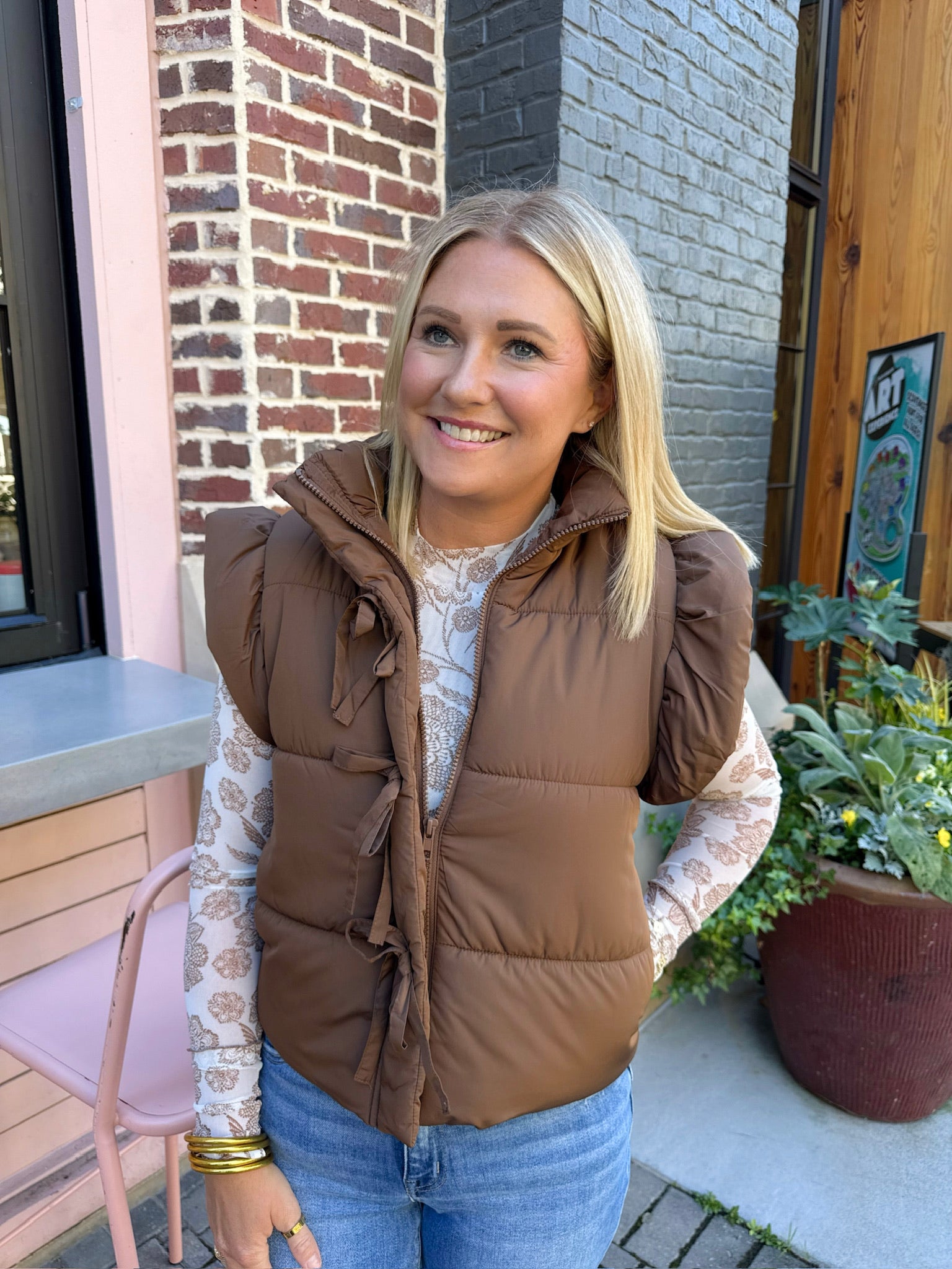 Show You Love Flutter Sleeve Zip Up Puffer Vest