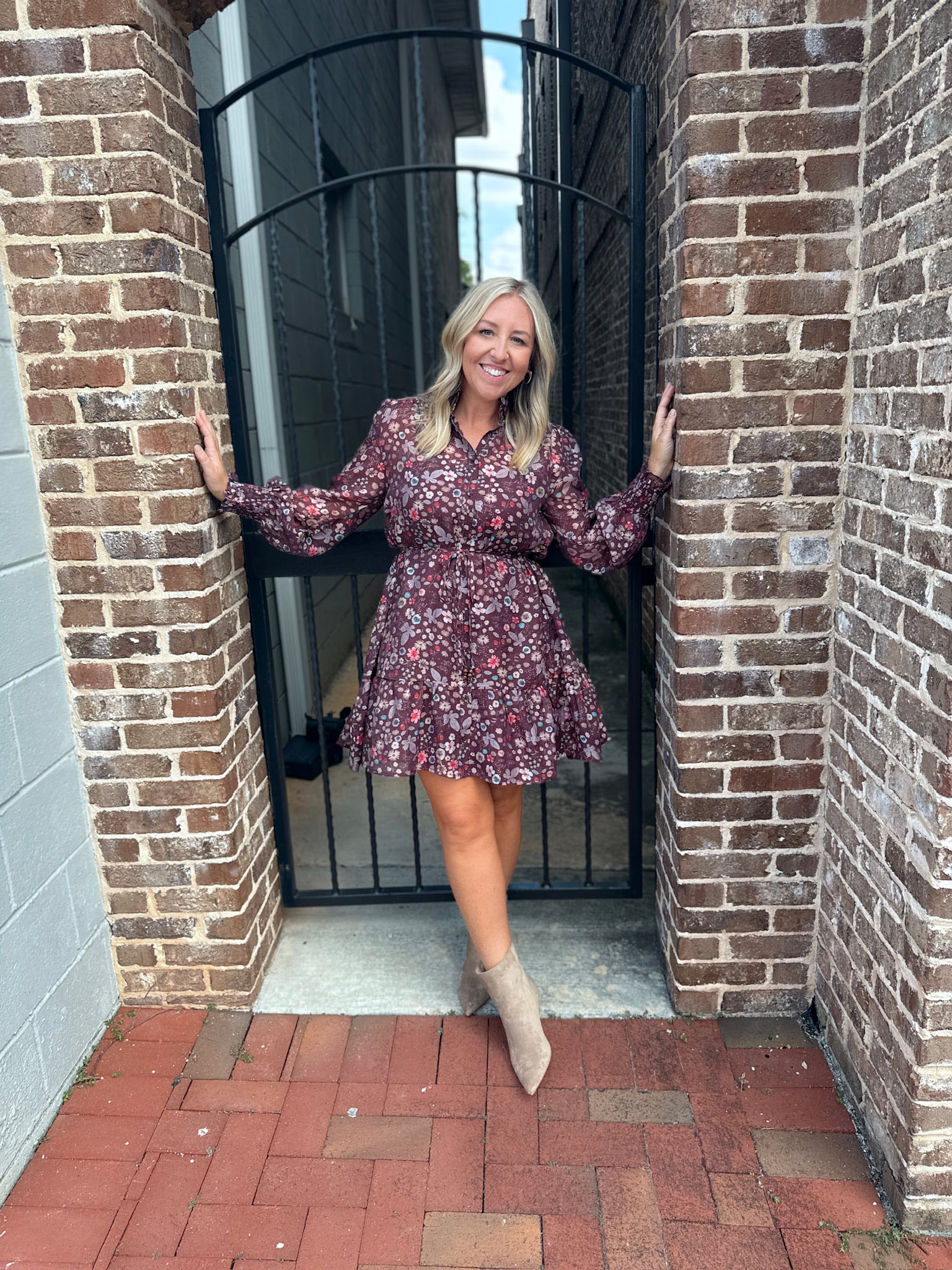 Remind Me Floral Mini Dress with Tie Waist