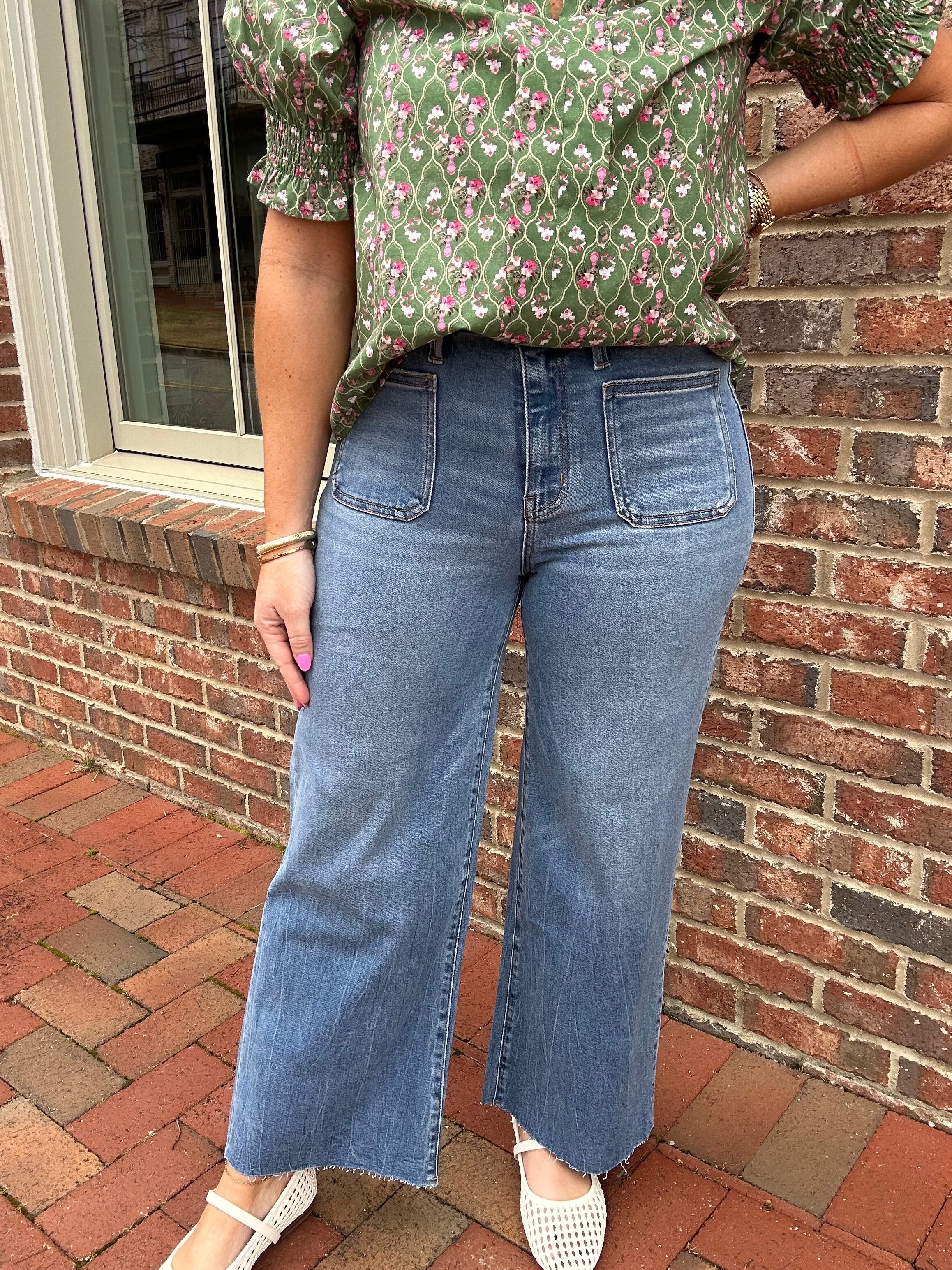 Serene Promise High Rise Crop Jeans with Front Pockets
