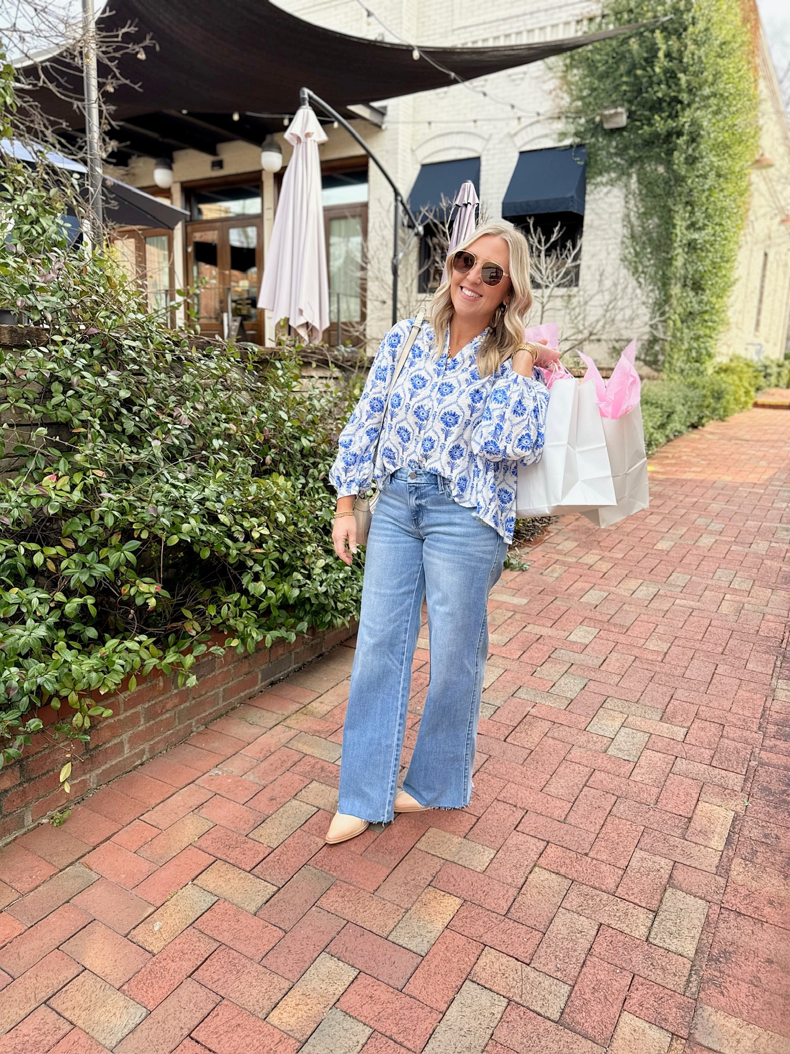 Dropping Hints Floral Blouse in Blue