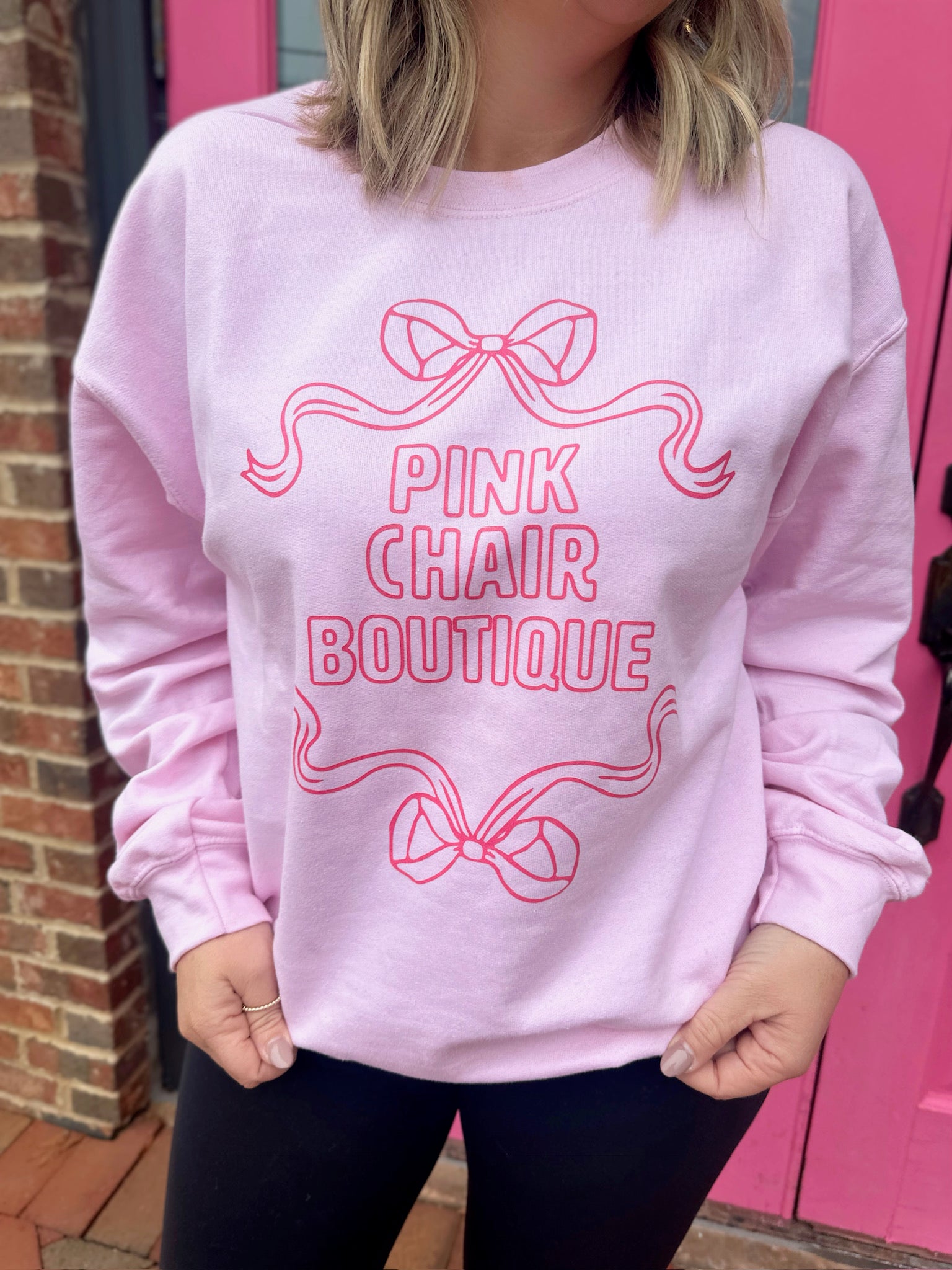 Pink Chair Boutique Bow Sweatshirt